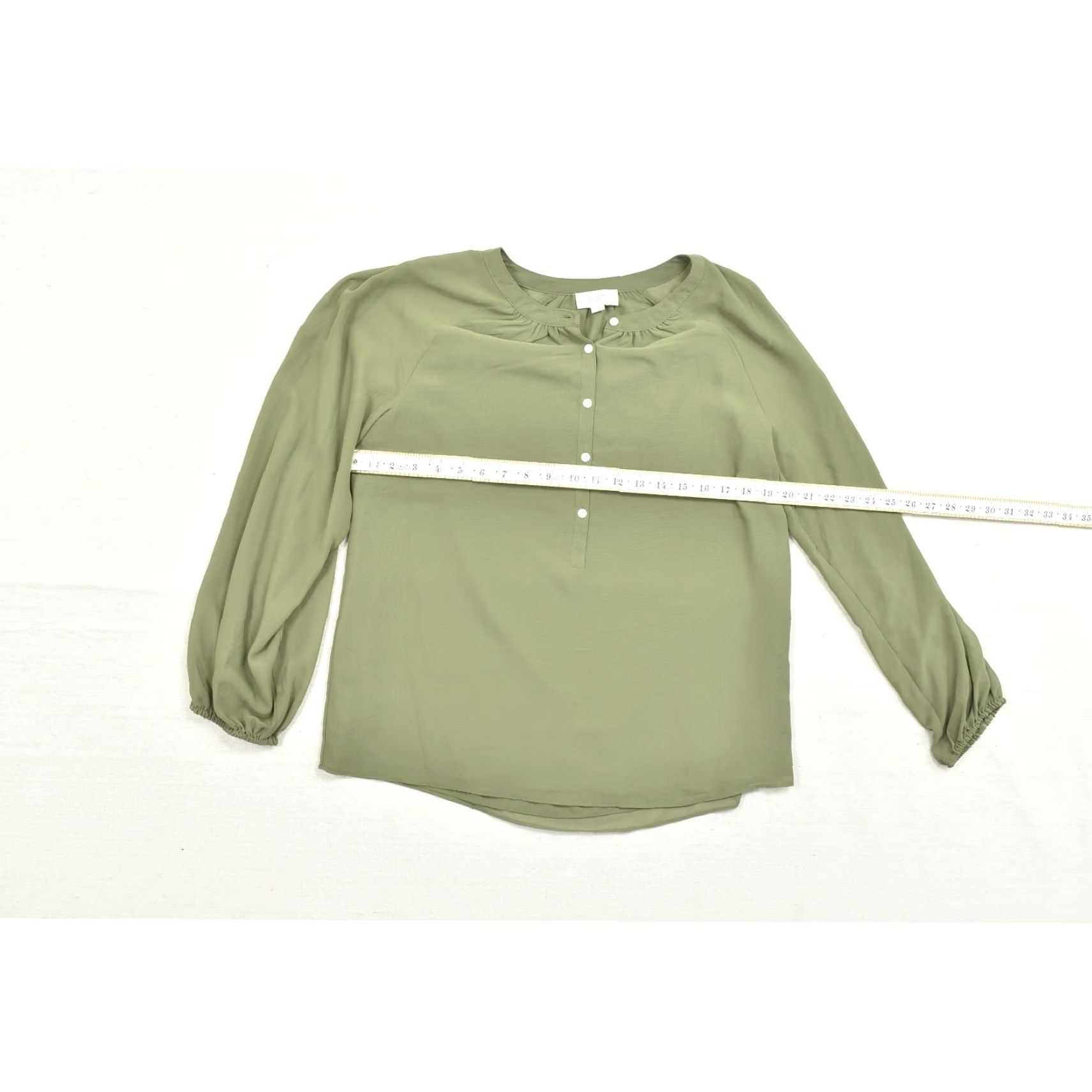 Loft Loft Tunic Blouse Long Sleeve Green Size M Solid Polyester Womens Tunic Blouse, Loft, Green, Size M, Polyester Size M / US 6-8 / IT 42-44 - 3 Thumbnail