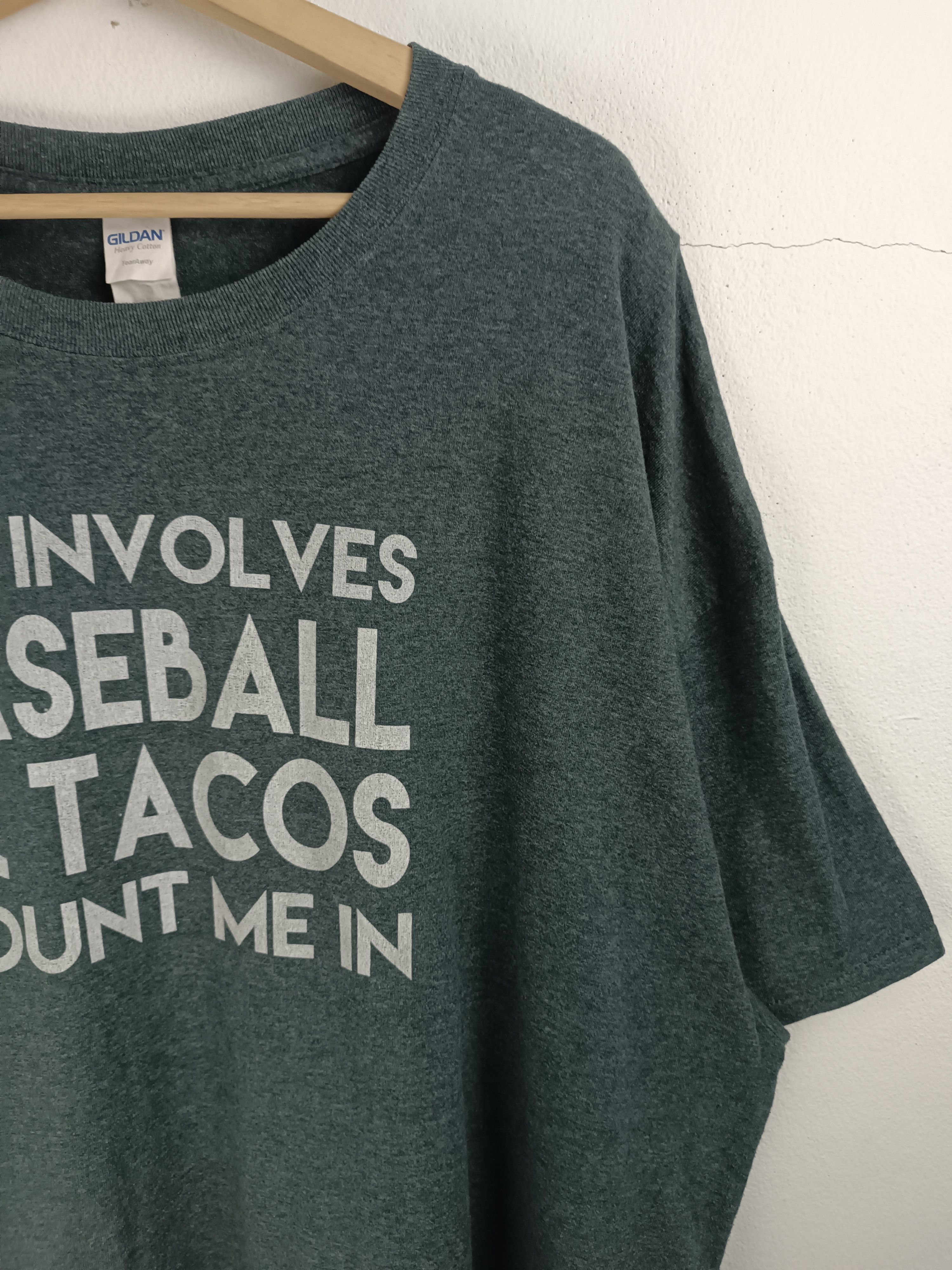 Vintage VINTAGE BASEBALL & TACOS COUNT ME IN FUNNY HUMOR QUOTE TEE Size US XXL / EU 58 / 5 - 6 Thumbnail