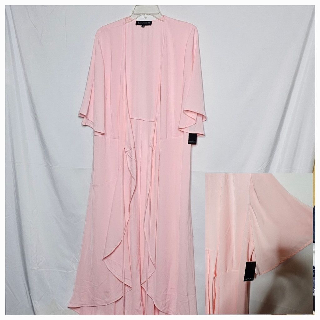 The Unbranded Brand NWT ELOQUII pastel pink kimono wrap around robe sz 16 Size ONE SIZE - 1 Thumbnail
