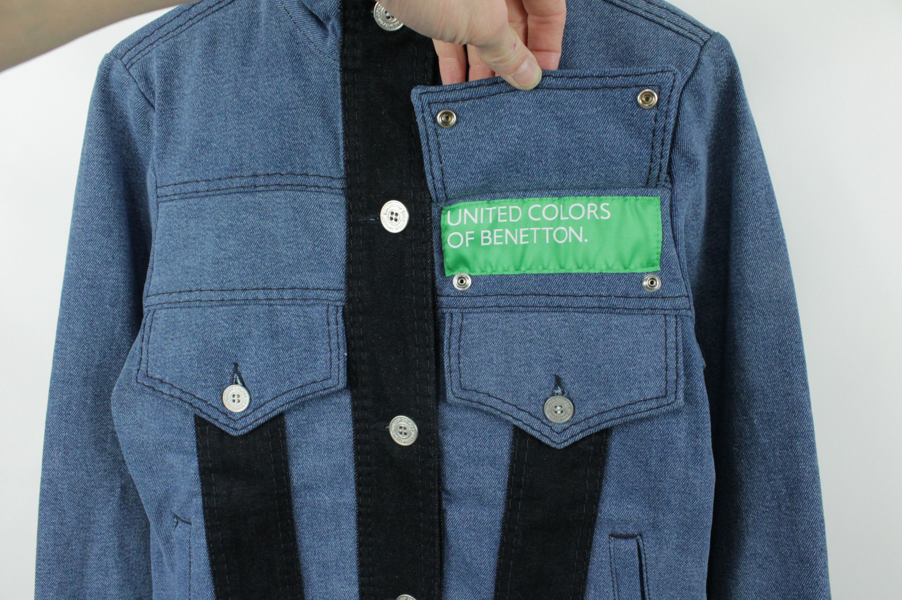 United Colors Of Benetton Benetton Back Logo Denim Jacket Women's Size XS / US 0-2 / IT 36-38 - 4 Thumbnail