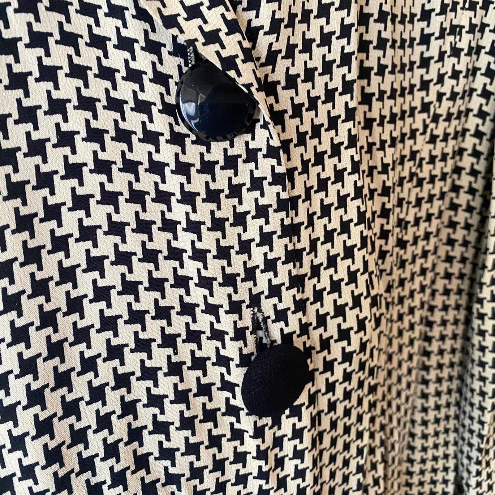 Ann Taylor Vintage 90s Ann Taylor Houndstooth Long Sleeve Dress 4 Size S / US 4 / IT 40 - 4 Thumbnail