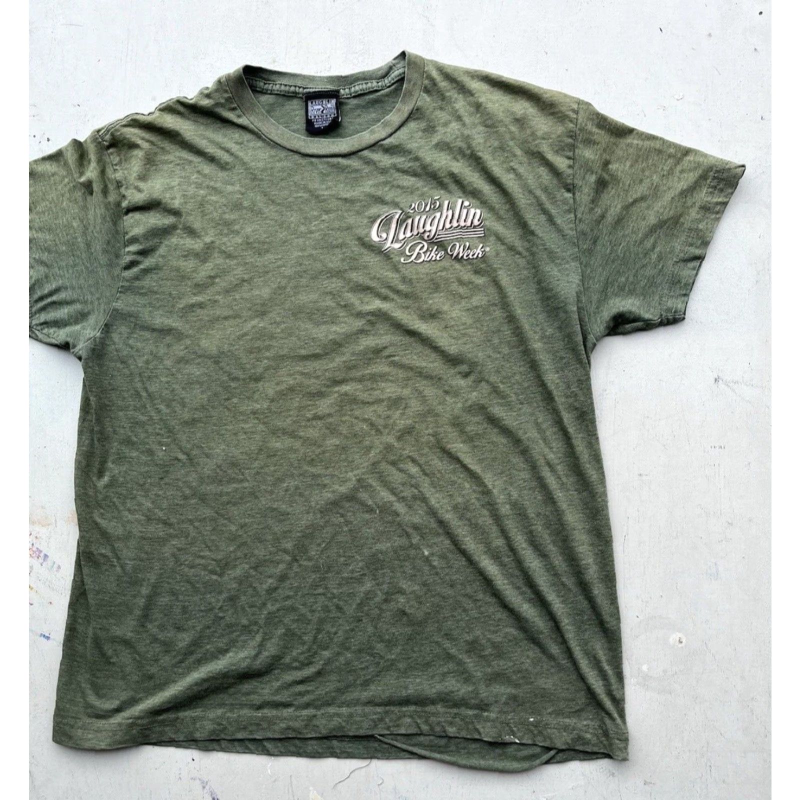 J.McLaughlin Laughlin T-Shirt Green Motorcycle Desert Bike Week Nevada USA 90s Mens L Boat? Size US L / EU 52-54 / 3 - 6 Thumbnail