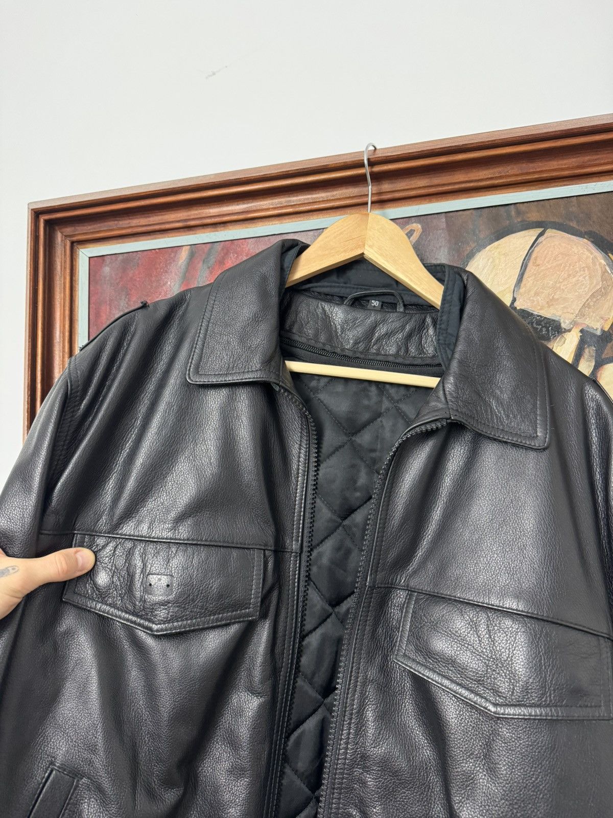 Leather Vintage Genuine Real Leather Jacket High Quality Rock Punk Size US L / EU 52-54 / 3 - 4 Thumbnail