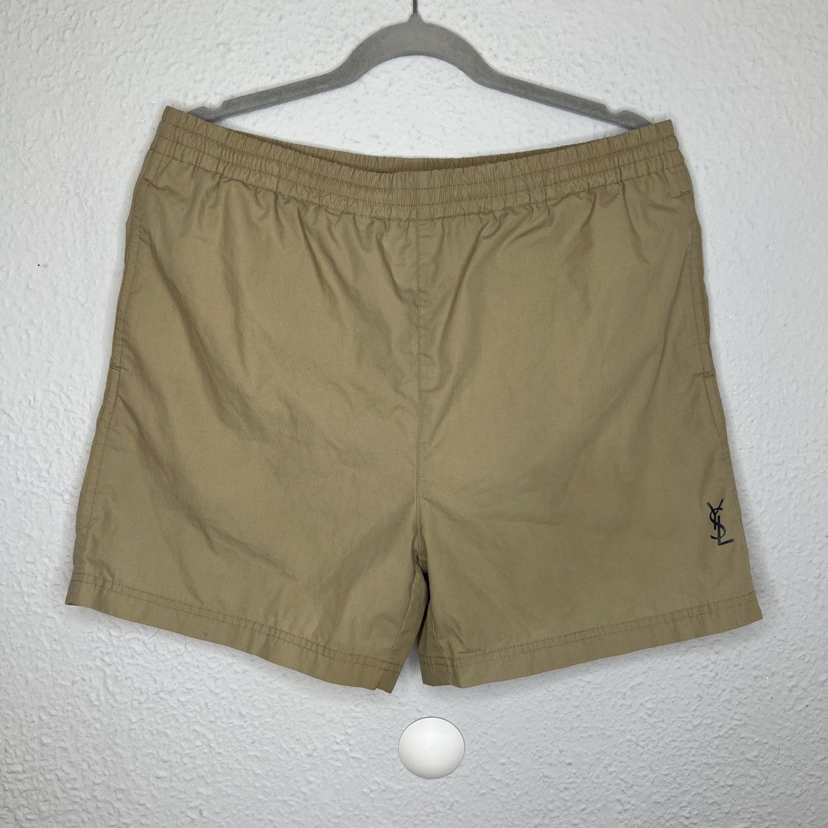 Yves Saint Laurent Yves Saint Laurent Paris Shorts Beige Logo Vintage Drill YSL Size US 32 / EU 48 - 1 Thumbnail