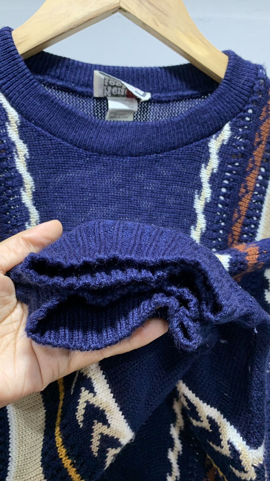Aran Isles Knitwear × Coogi × Homespun Knitwear Coogi Inspired Knit Shirt 90s Punk Grunge Native Aztec Size US L / EU 52-54 / 3 - 6 Thumbnail