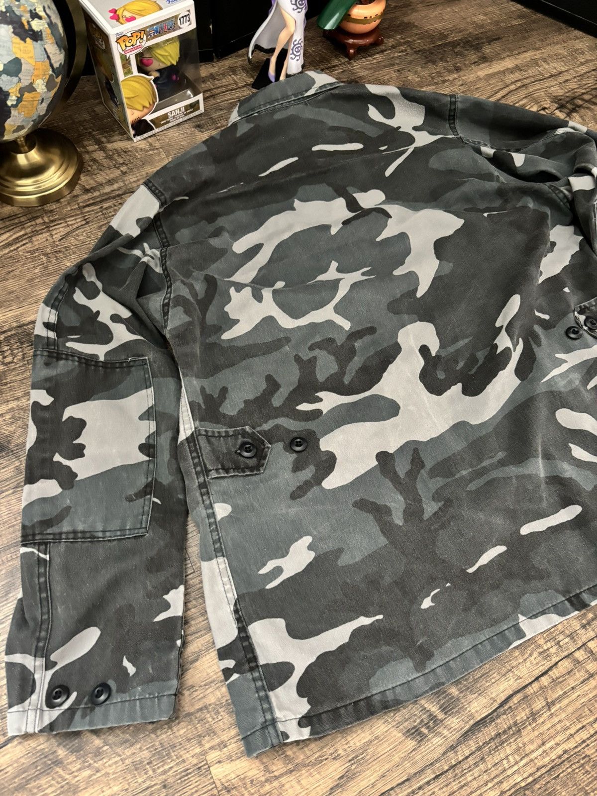 Vintage 90s Woodland Night Camo BDU Jacket Large Adjustable Size US L / EU 52-54 / 3 - 6 Thumbnail