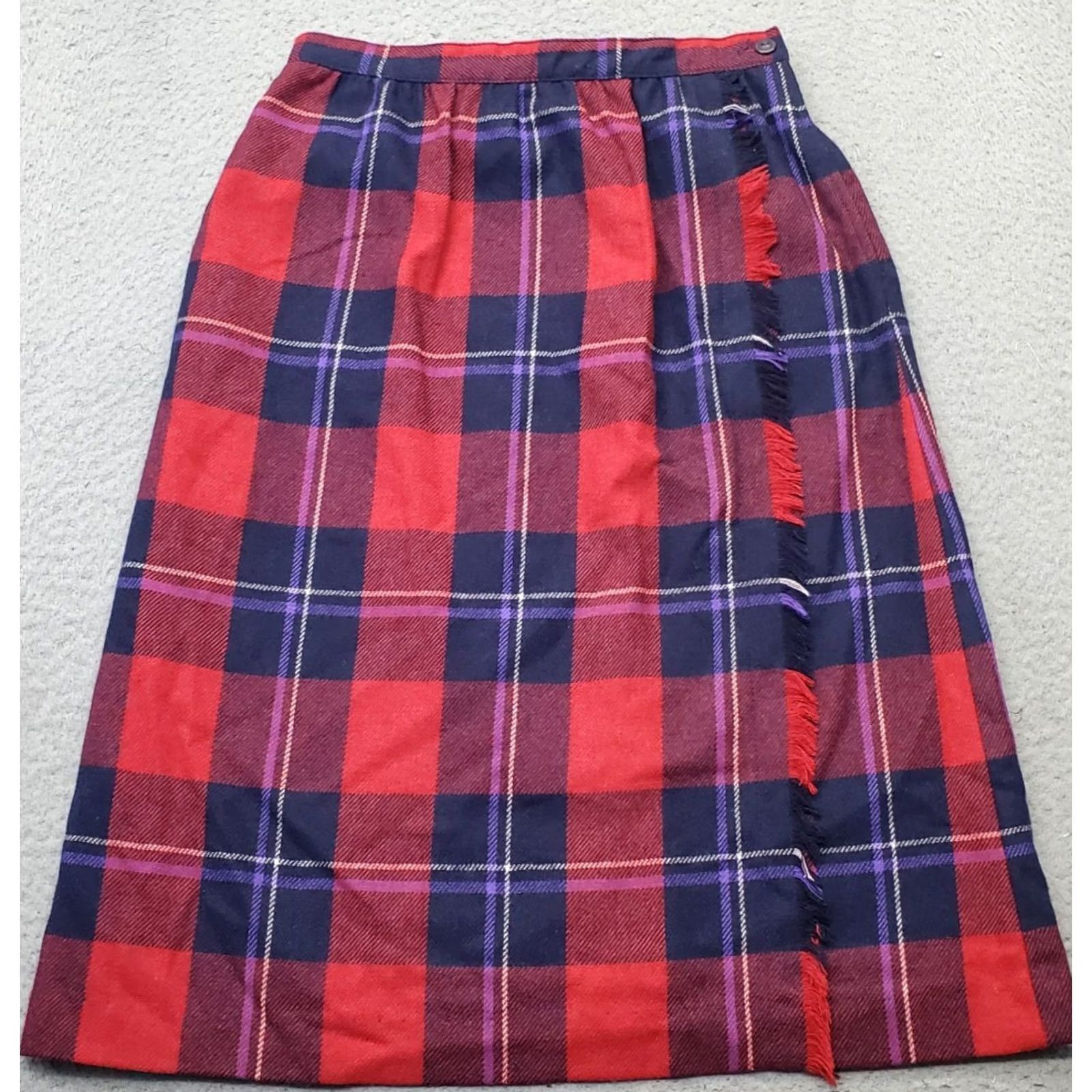 Vintage Haberdashery Collection Skirt Women Size 10P Womens Short Plaid Pleated Lined Made USA Size 32" / US 10 / IT 46 - 2 Thumbnail