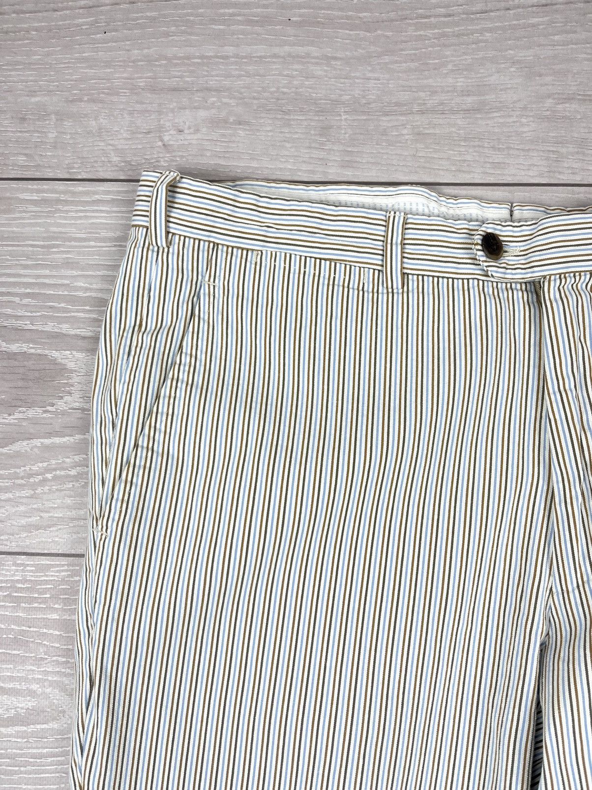 Marco Pescarolo Marco Pescarolo White Cotton Striped Luxury Chinos Pants Size US 34 / EU 50 - 5 Thumbnail