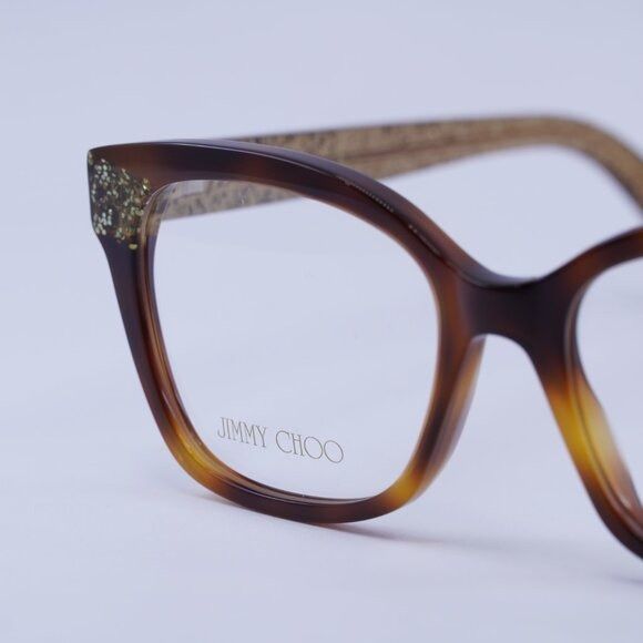 Jimmy Choo Jimmy Choo JC150 0Q9W 00 Eyeglasses Havana 50mm Square Frame Size ONE SIZE - 8 Thumbnail
