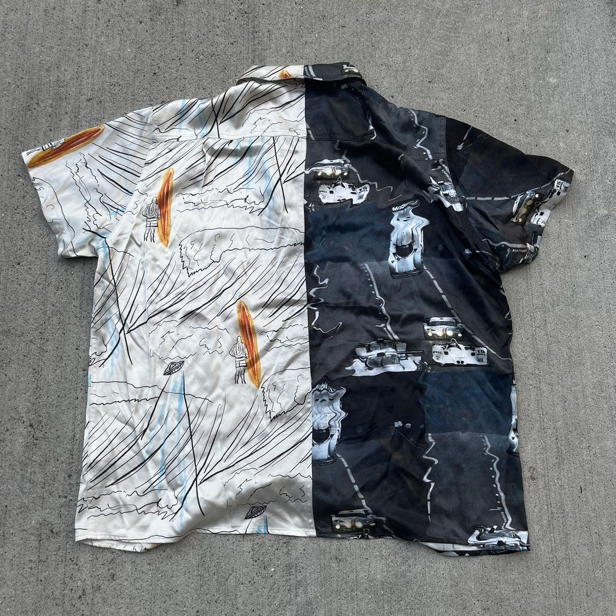 Lost Daze Lost Daze Split Silk Button Down Liquify Surf Sketch Men’s Size US L / EU 52-54 / 3 - 4 Thumbnail
