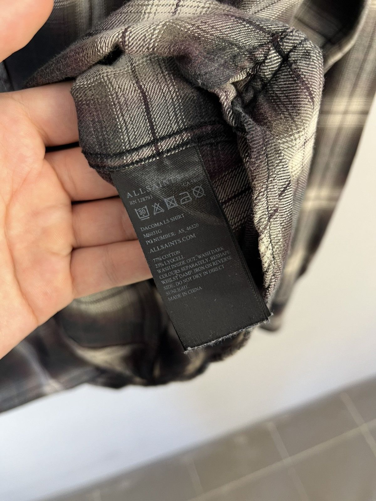 Allsaints Allsaints Dacoma Cotton Plaid Long Sleeve Shirt Size US M / EU 48-50 / 2 - 8 Thumbnail