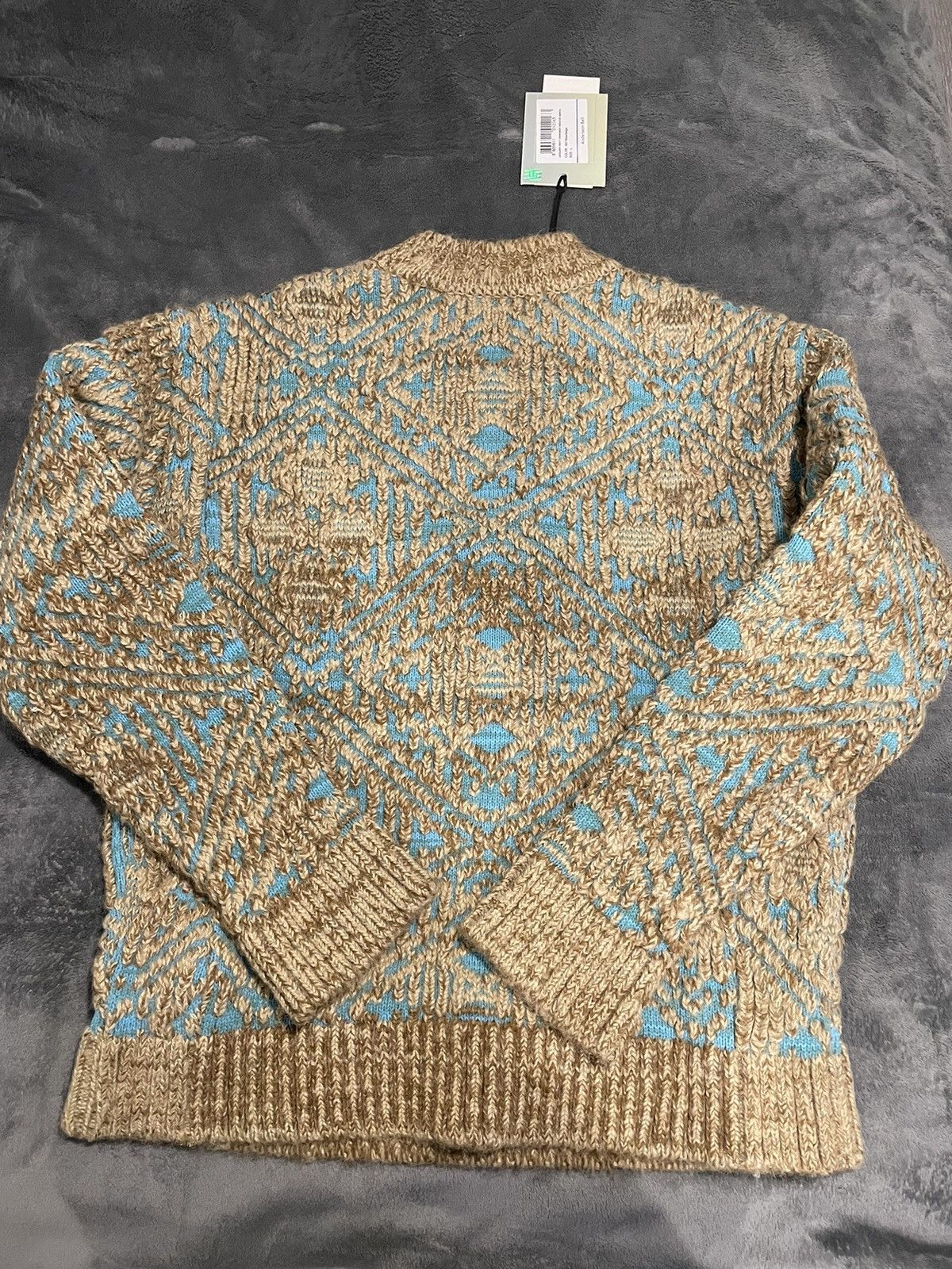 Andersson Bell Andersson Bell Beige & Blue Jacquard Sweater Size US L / EU 52-54 / 3 - 2 Thumbnail