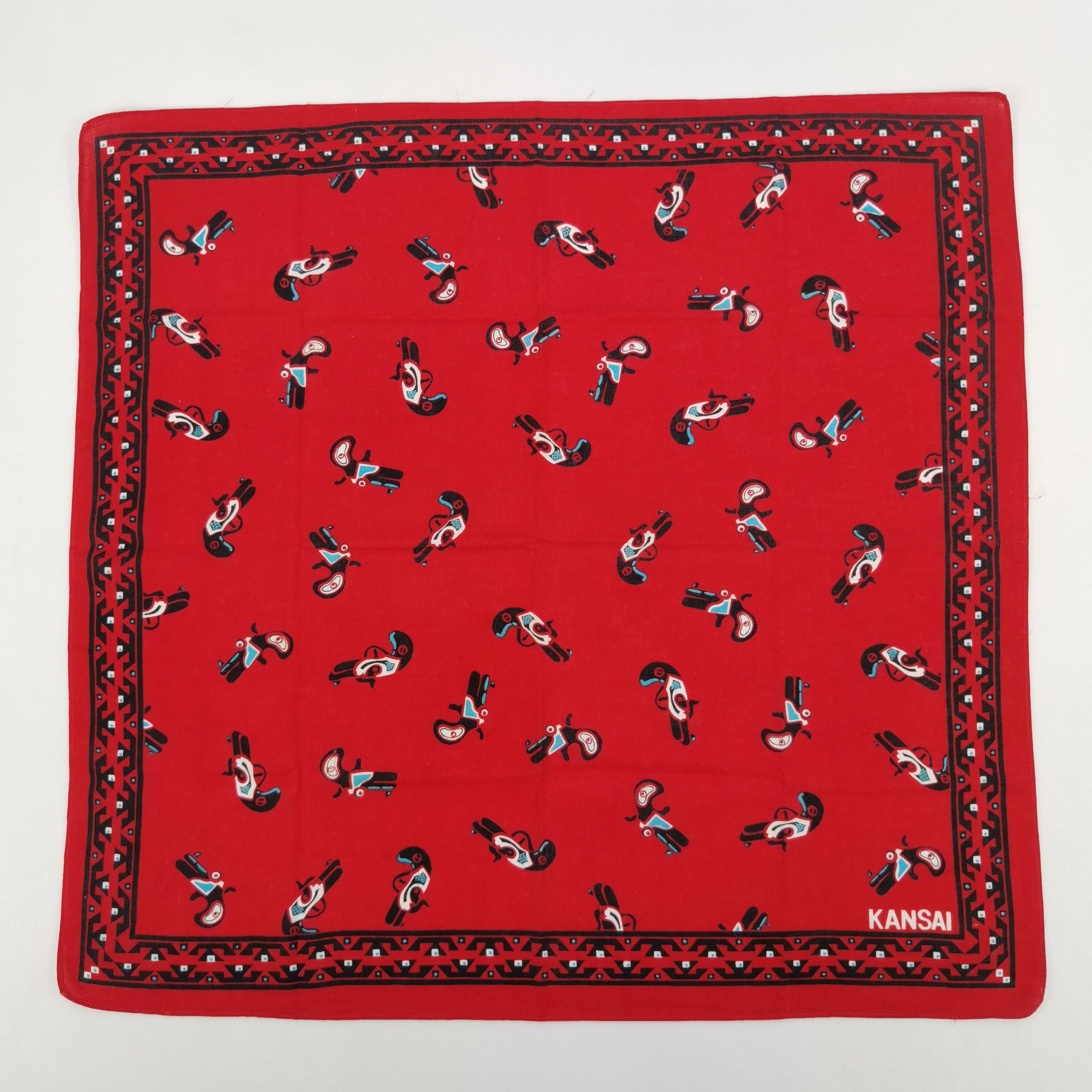 Kansai Yamamoto Vintage Kansai Handkerchief Bandana Pocket Square Size ONE SIZE - 2 Thumbnail