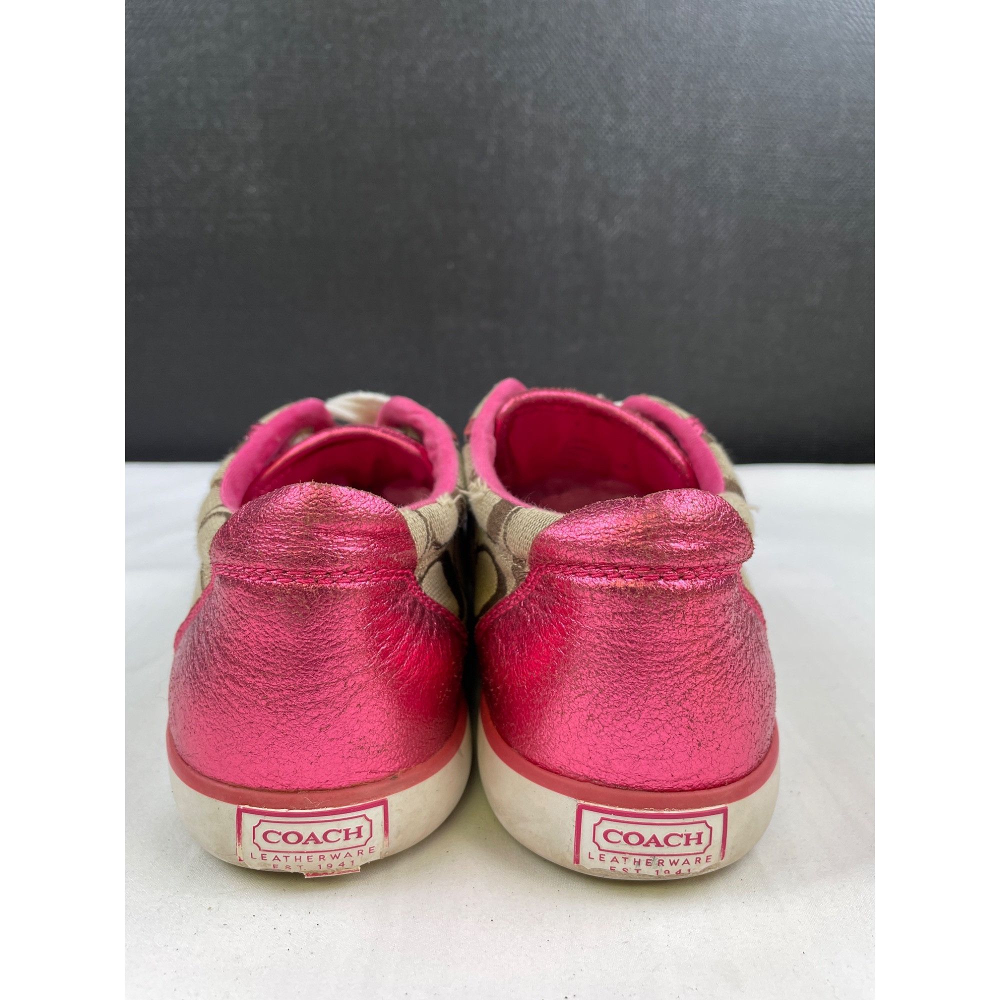 Coach Coach Women's Metallic Pink /Tan Canvas Sneakers/ Shoes Size Size US 7 / IT 37 - 5 Thumbnail