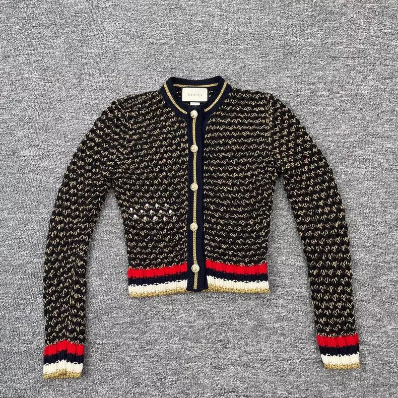 Gucci Gucci Striped hollowed-out small fragrant jacket 2504-Nexta Size S / US 4 / IT 40 - 1 Thumbnail
