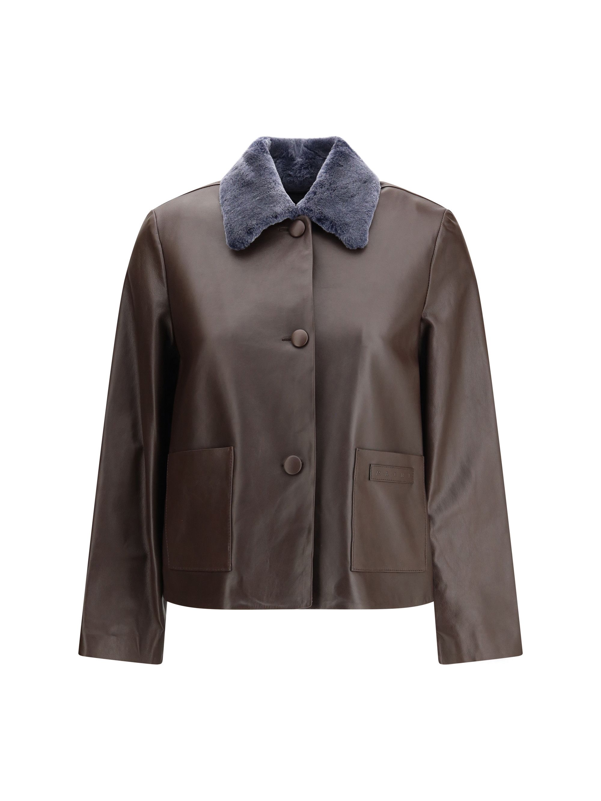 Marni Leather Jacket with a shearling collar Size M / US 6-8 / IT 42-44 - 1 Thumbnail