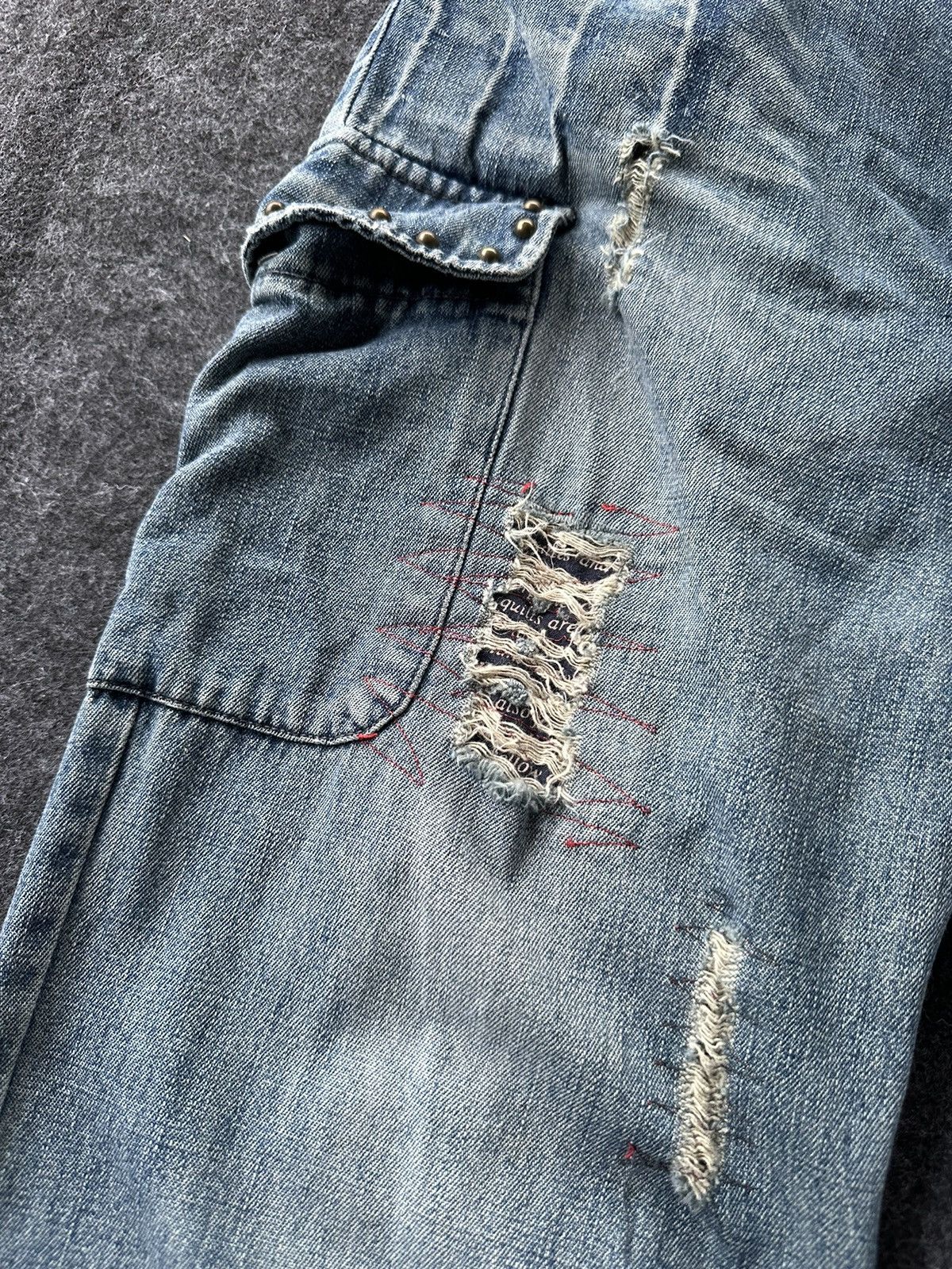 Beauty Beast × If Six Was Nine × In The Attic Vintage In The Attic Double Waist Distressed Denim D448 Size US 30 / EU 46 - 4 Thumbnail