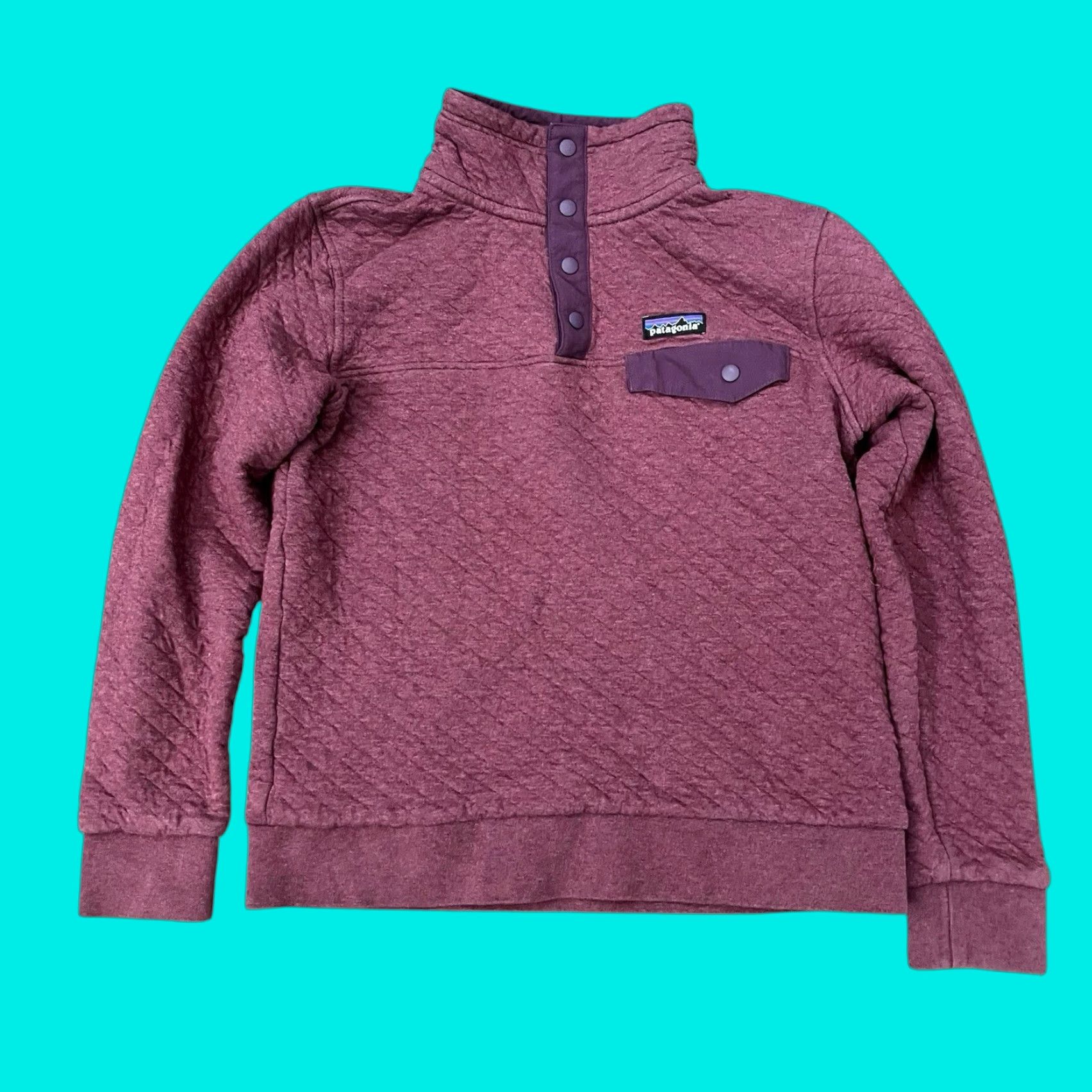 Patagonia Patagonia Organic Cotton Quilted Snap-T Jacket Pullover Womens Small Burgundy Size S / US 4 / IT 40 - 1 Thumbnail