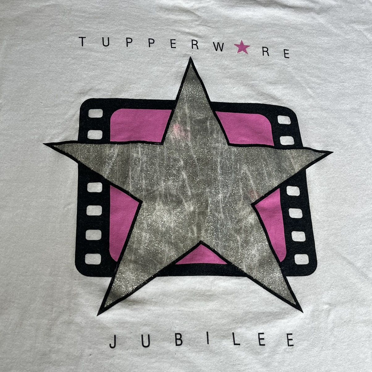 Other × Vintage Vintage 1990s Tupperware Jubilee Glitter Star Logo Tee Shirt Size US XL / EU 56 / 4 - 3 Thumbnail