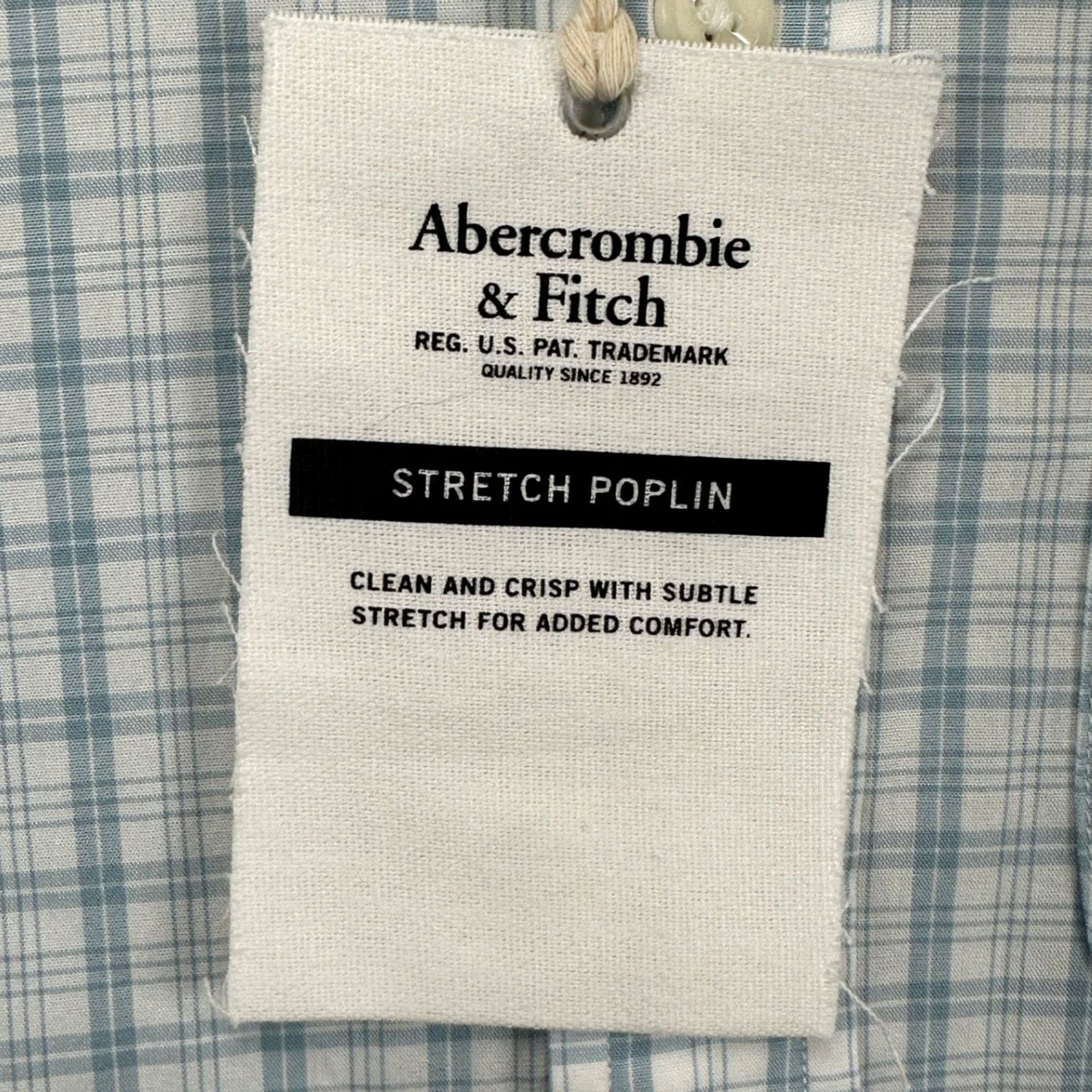 Abercrombie & Fitch Abercrombie & Fitch Stretch Poplin Mens Button-Down Shirt 2XL Blue Plaid NEW Size US XXL / EU 58 / 5 - 2 Thumbnail