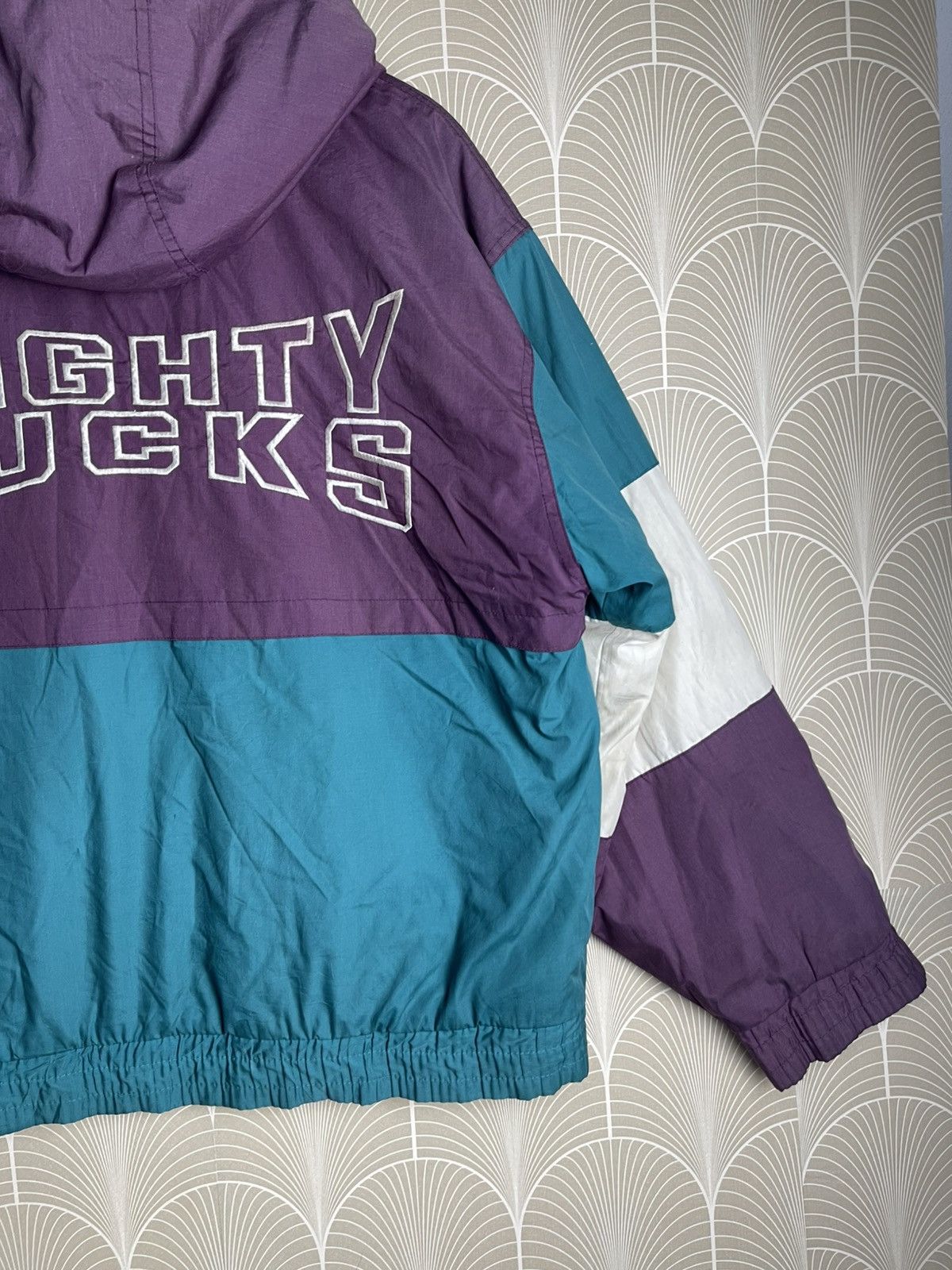 NHL 90s THE MIGHTY DUCKS HOODIE ZIPPER JACKET RARE Size US M / EU 48-50 / 2 - 12 Thumbnail
