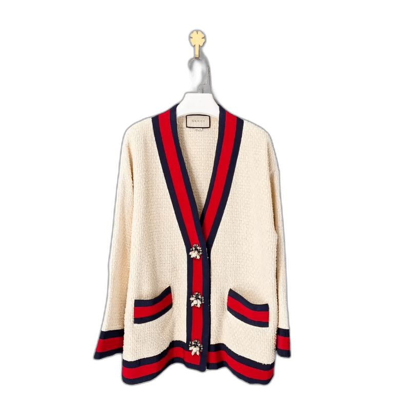 Gucci Gucci Cardigan with Red and Blue Stripes-yf Size US M / EU 48-50 / 2 - 1 Thumbnail