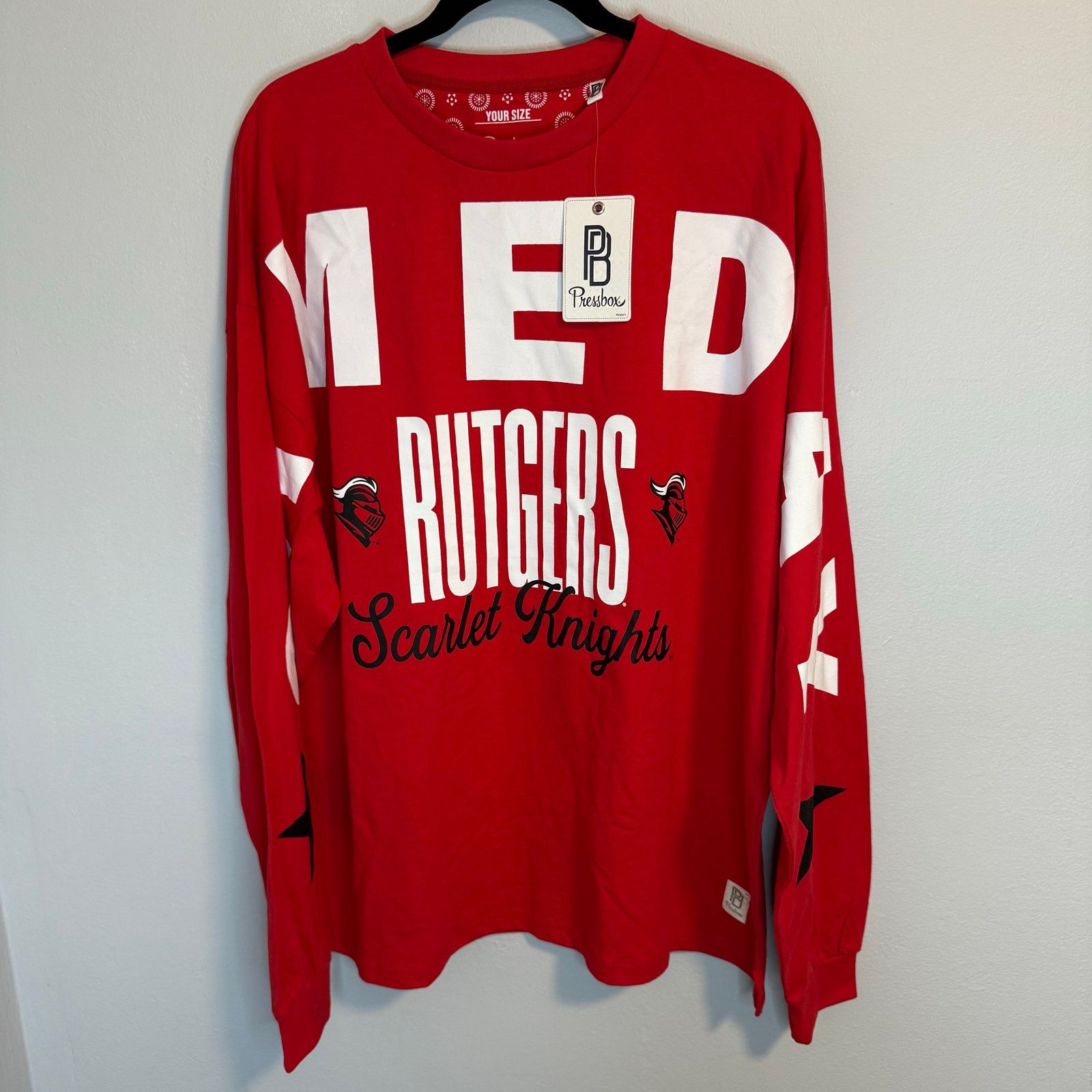 NCAA Rutgers University Game day Pressbox Long Sleeve Mens OS NWT Size US XL / EU 56 / 4 - 1 Thumbnail
