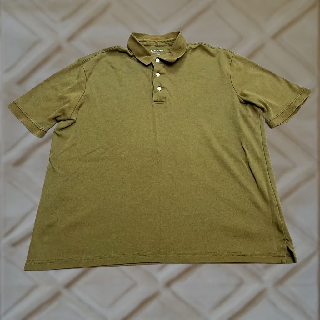 Lands' End Lands' End Polo Shirt Mens Large Green Cotton Short Sleeve Casual Size US L / EU 52-54 / 3 - 1 Thumbnail