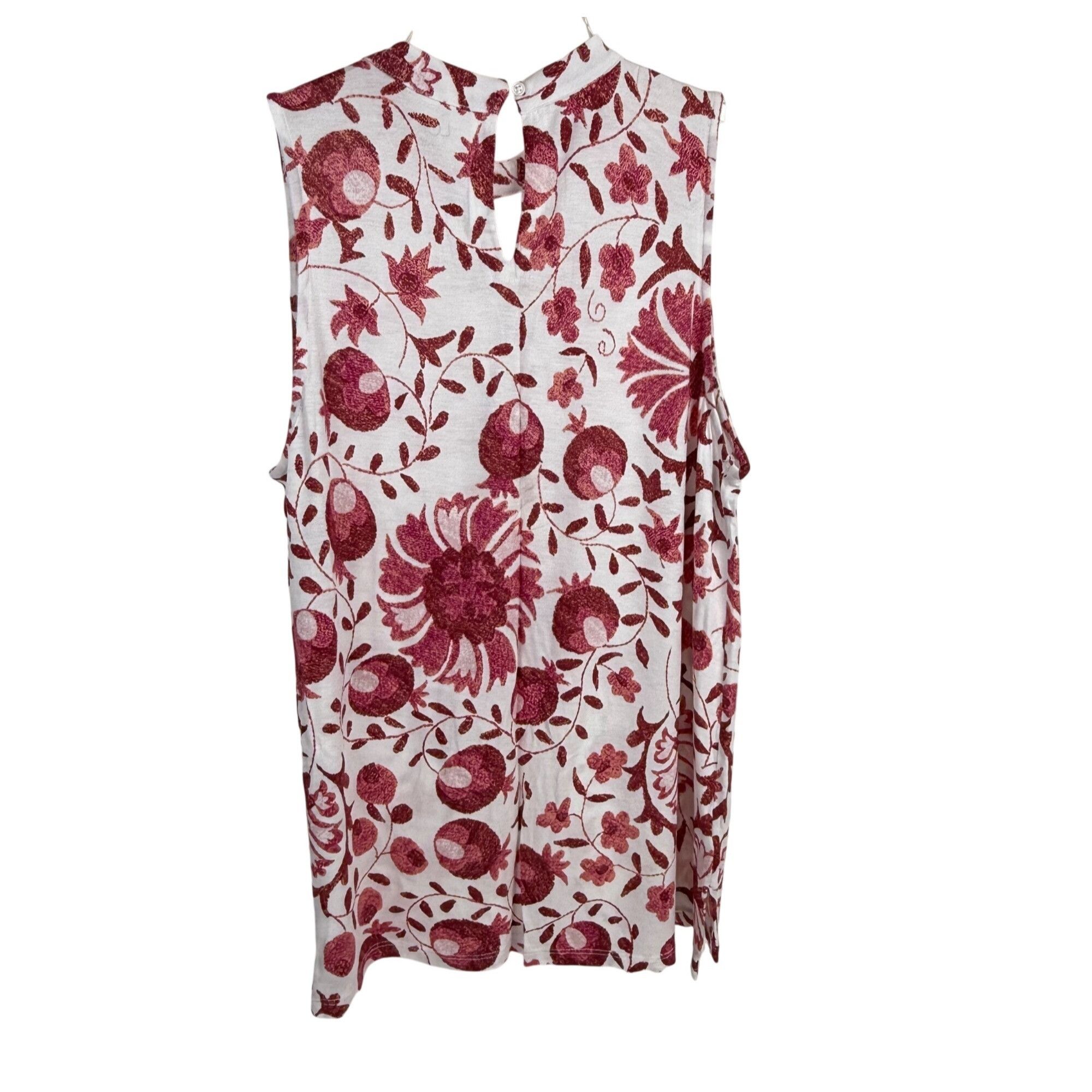 Loft LOFT Outlet Women's Sleeveless Floral Top Keyhole Crew-Neck Size S / US 4 / IT 40 - 4 Thumbnail