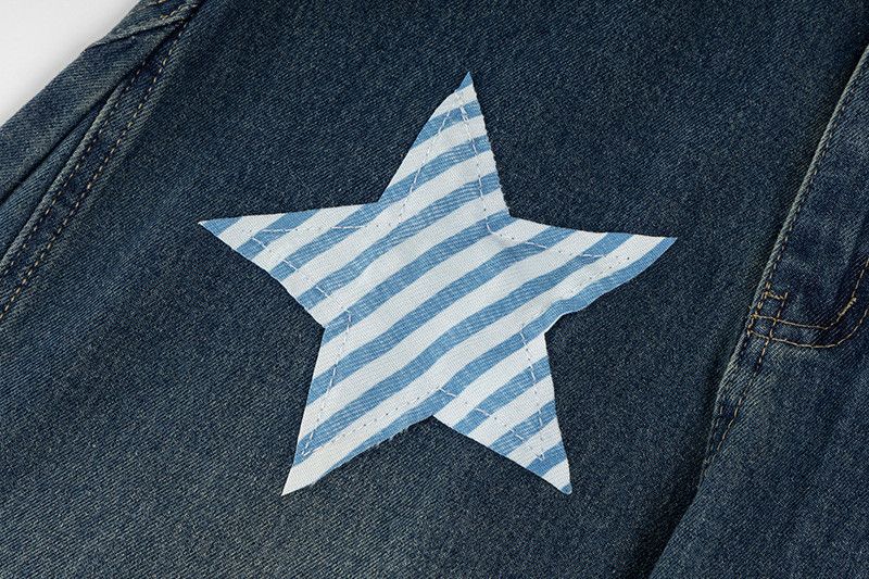 Jean American high street patchwork star scimitar jeans Size US 32 / EU 48 - 5 Thumbnail