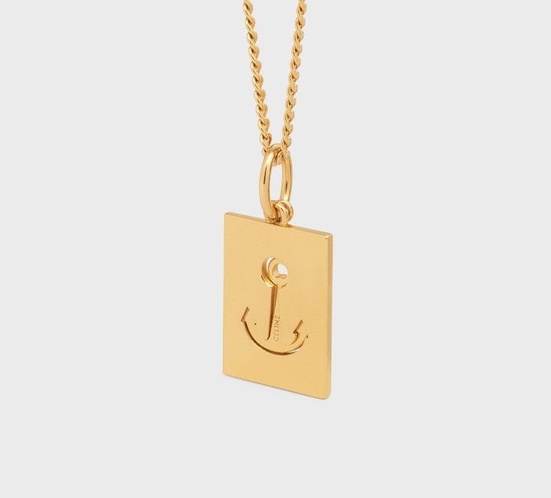 Celine o1bcso1str1024 Size: OS/ Interlocking Anchor Pendant in Gold Size ONE SIZE - 4 Thumbnail