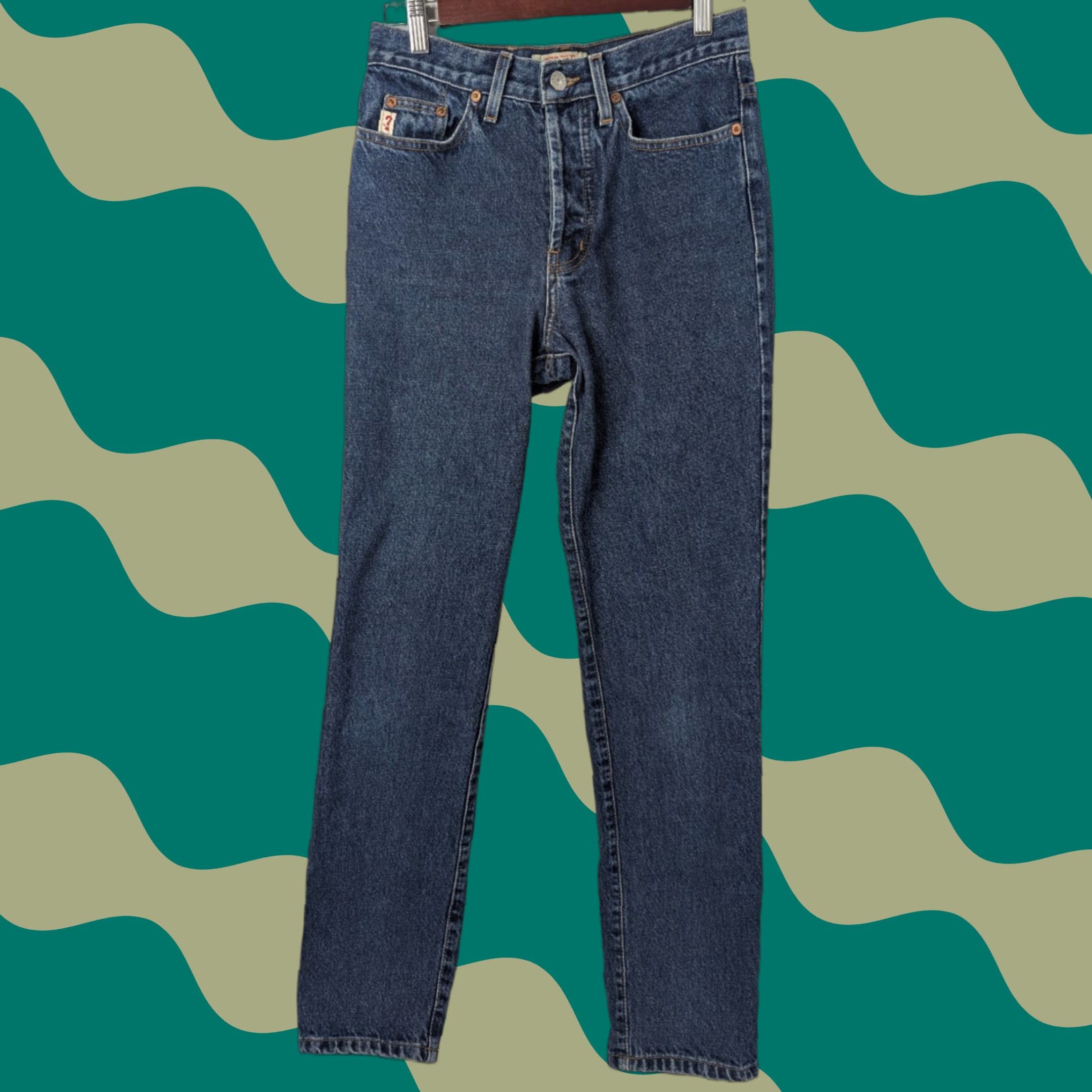 Guess VINTAGE GUESS JEANS Men 29 Slim Straight 5-Pocket Denim Blue USA 90s Y2K American Tradition Jeans — Regular Size, 28-29 Inseam 33 in Mens Size US 29 - 1 Thumbnail