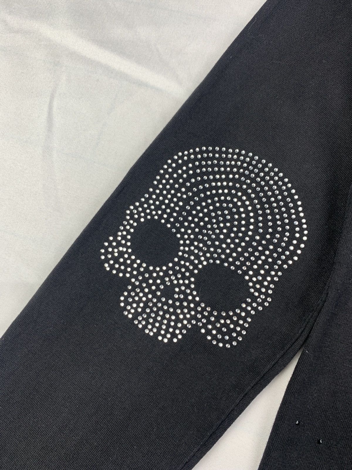 Hydrogen Italy Elbow Skull Rhinestones Print Longsleeve Tee Tops