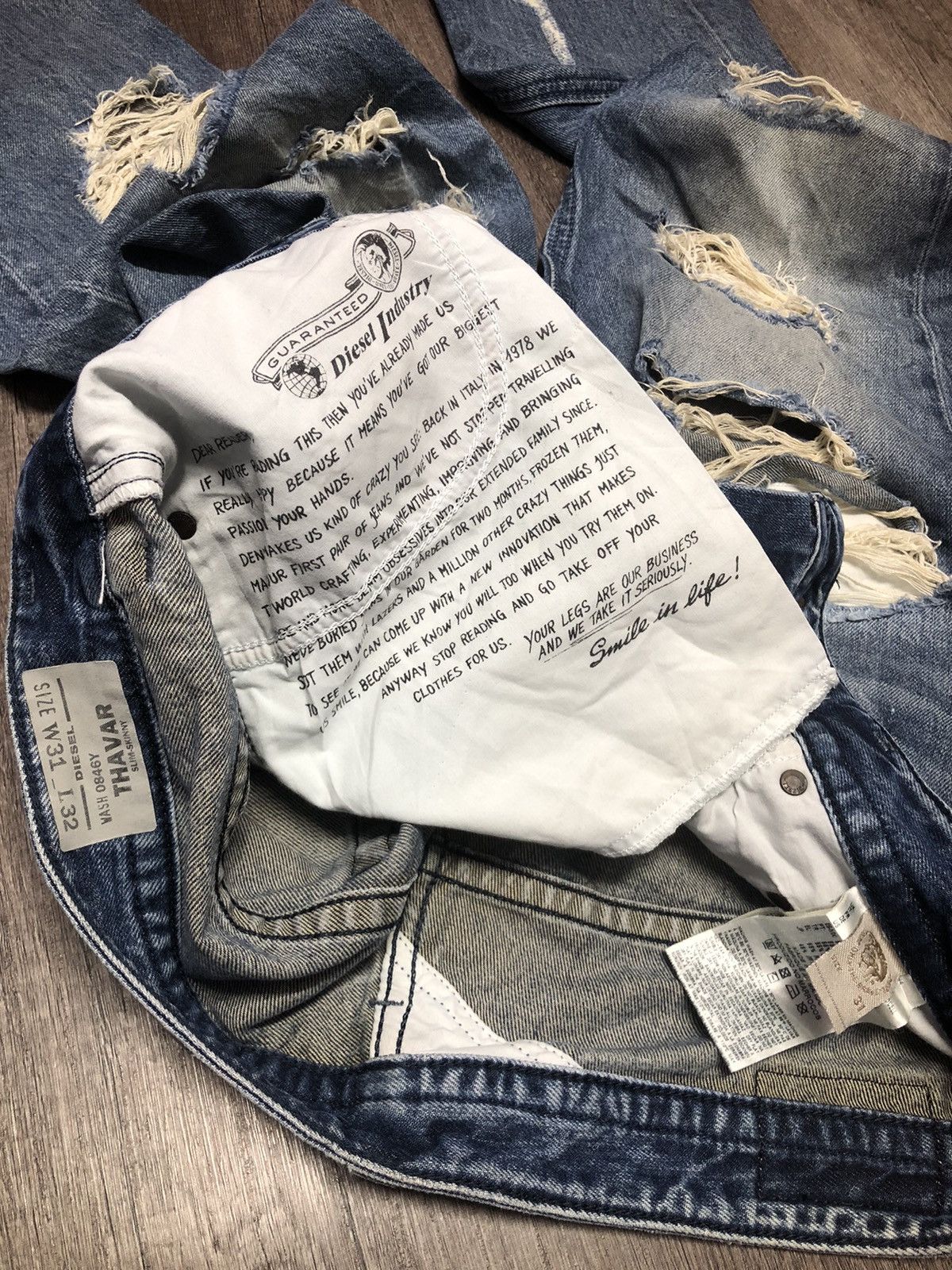 Diesel × Vintage Vintage Diesel Industry Distressed Denim Size US 34 / EU 50 - 23 Thumbnail