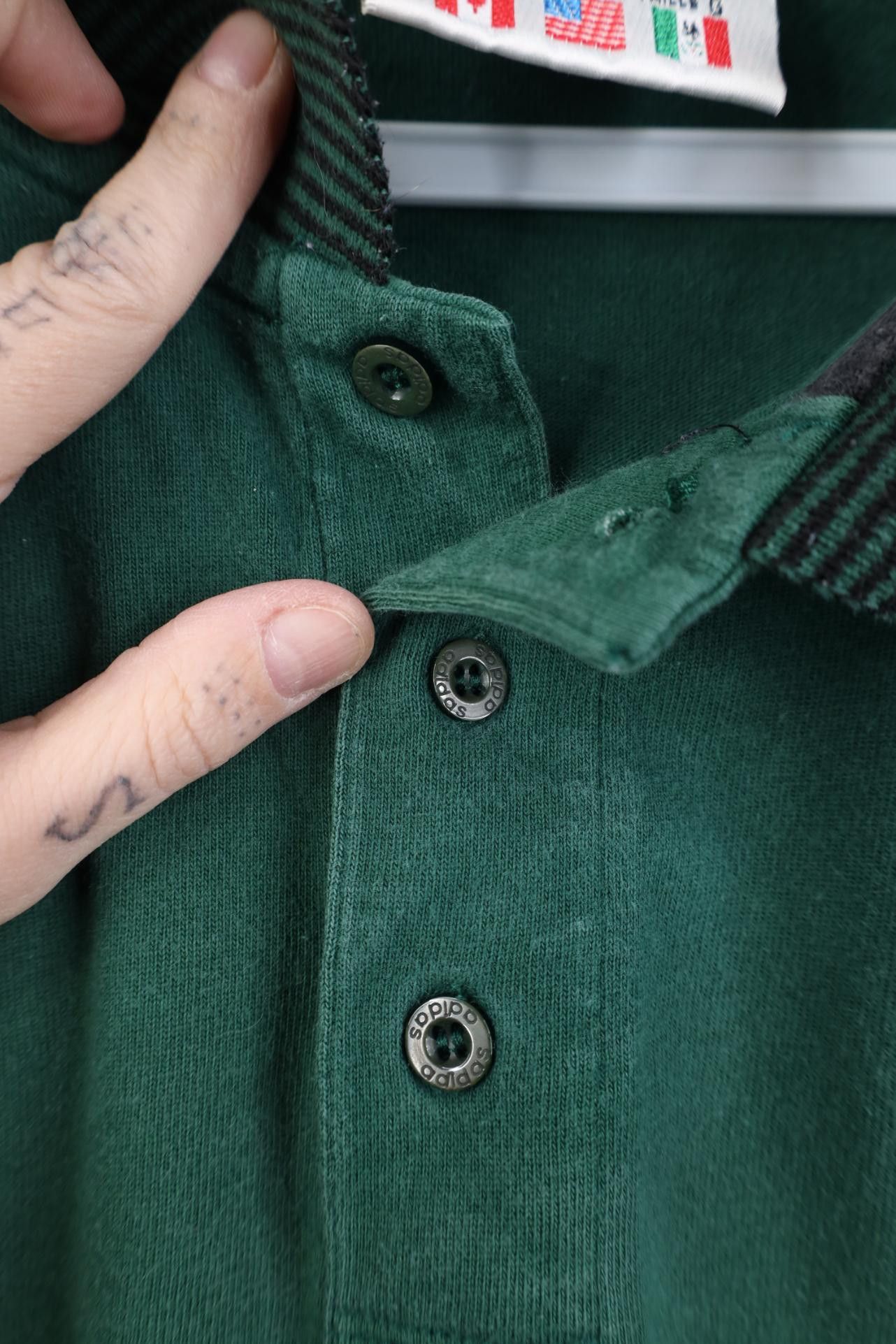 Adidas Vintage 90s Adidas Baggy Collared Golf Polo Shirt Green Size US L / EU 52-54 / 3 - 5 Thumbnail