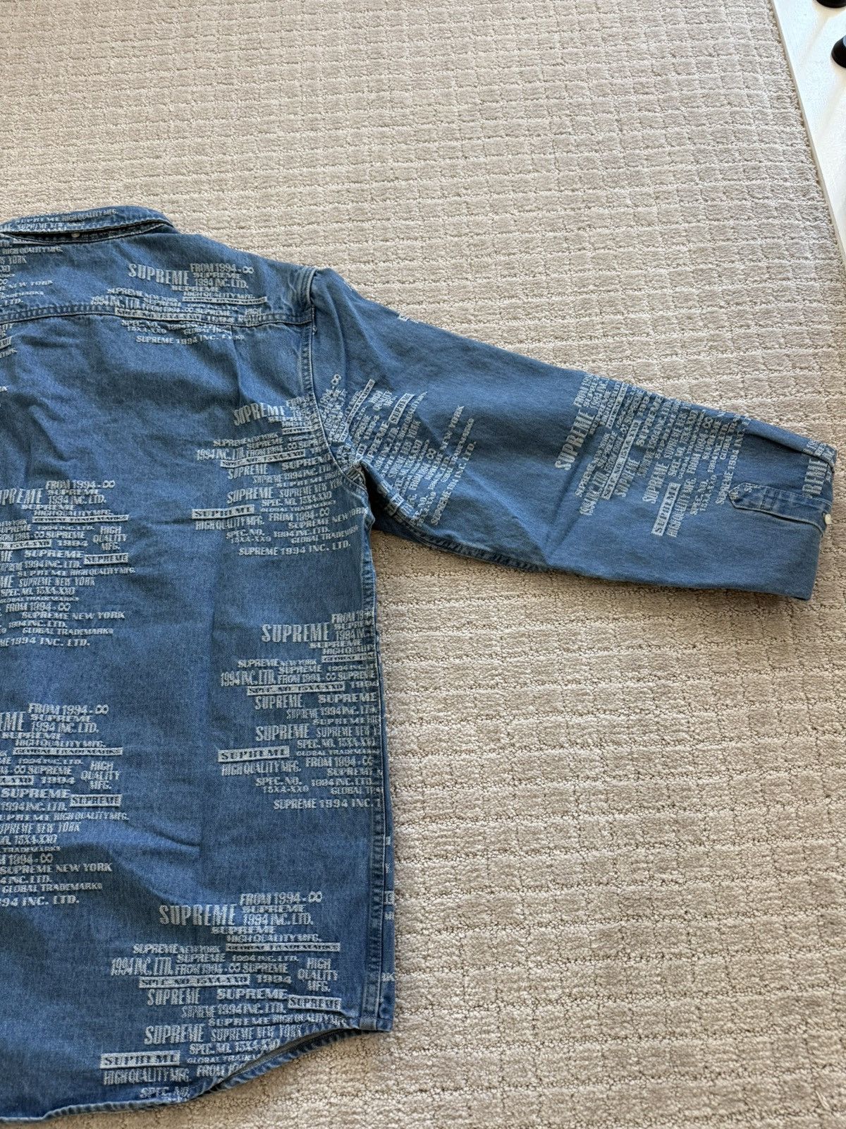 Supreme Supreme Trademark Jacquard Denim Shirt Size US L / EU 52-54 / 3 - 6 Thumbnail