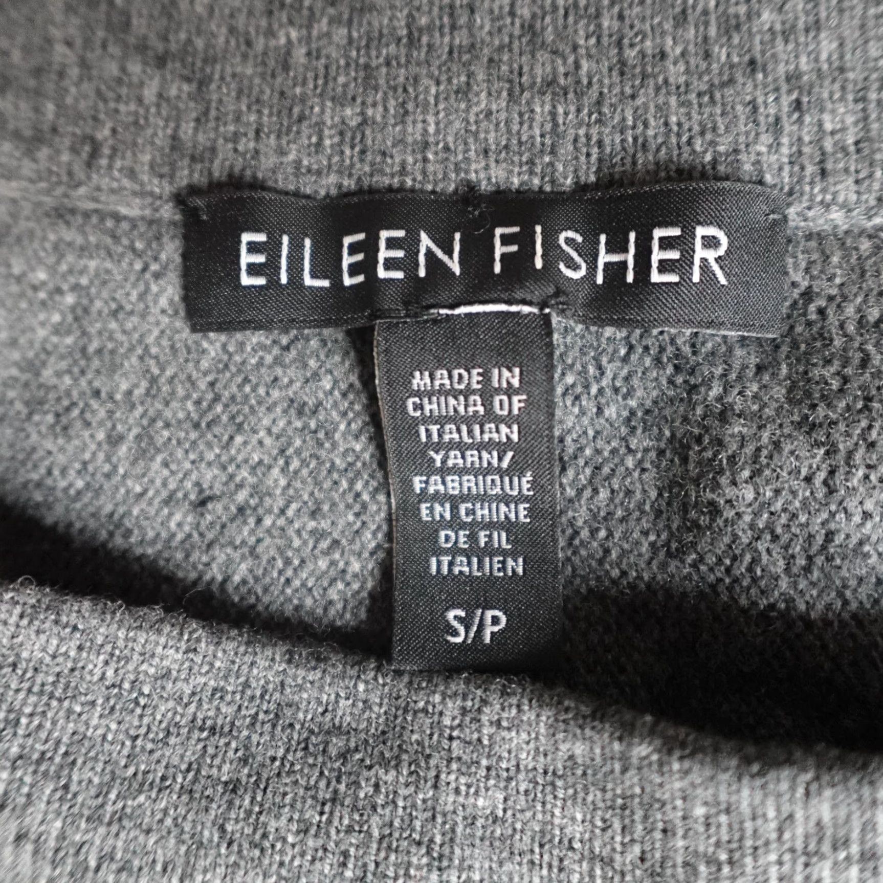Eileen Fisher VINTAGE Eileen Fisher Sweater Shirt Womens Short Sleeve Gray 100% Wool XS-Small Oversized Crew Neck Pullover - Women Mens Girls Size S / US 4 / IT 40 - 2 Thumbnail