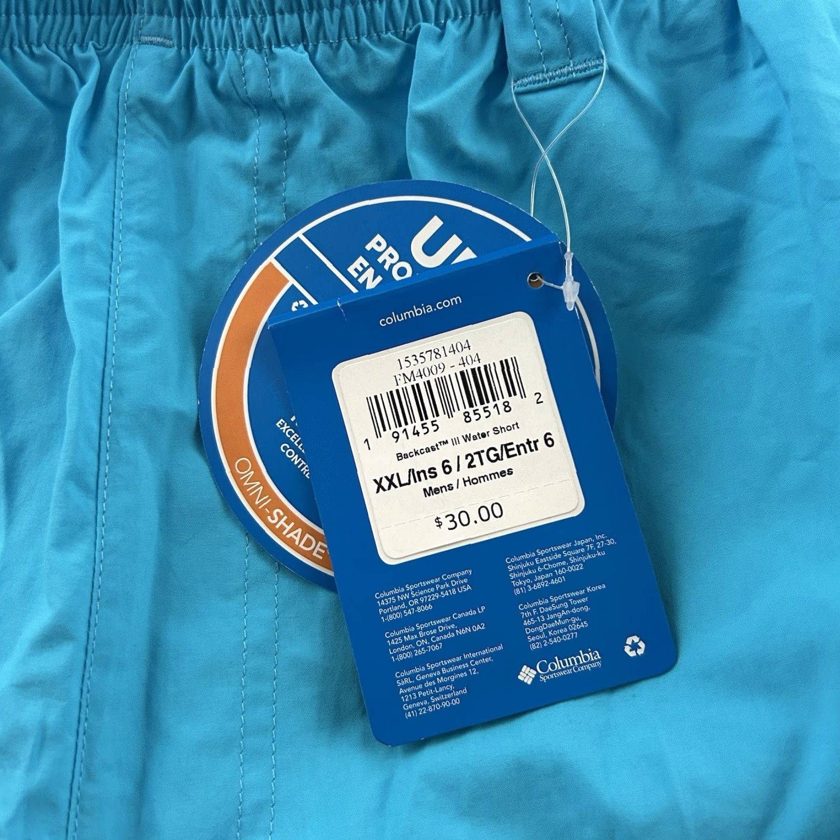 Vintage Columbia PFG Lined Omni-Shade Backcast III Water Short Men's 2XL Blue Size US 39 - 3 Thumbnail