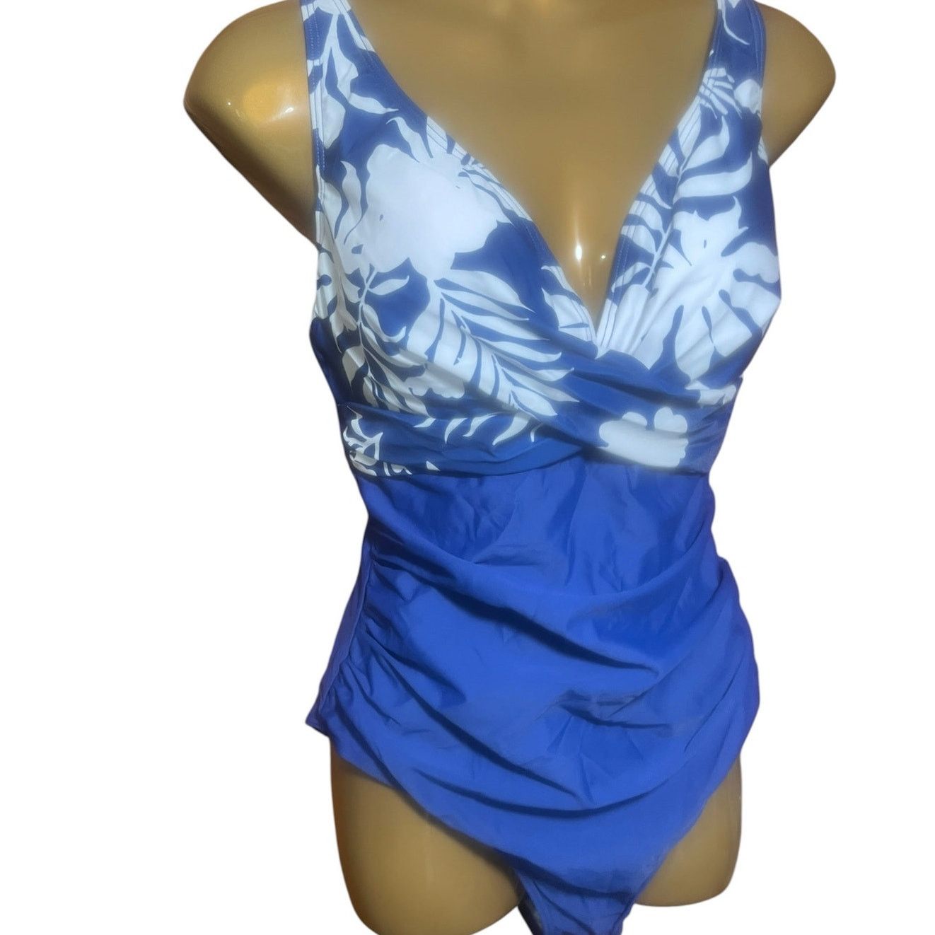 Other Eomenie NWT Blue & White Swimsuit Sz Large Adjustable Strap Size ONE SIZE - 2 Thumbnail