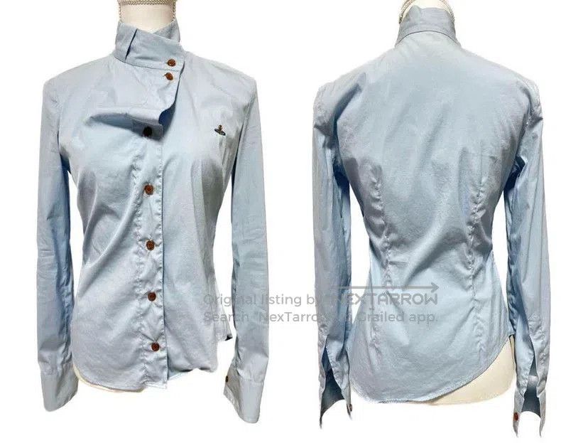 Vivienne Westwood Vivienne Westwood Blue Bow Collar Shirt - dmc. Size US M / EU 48-50 / 2 - 8 Thumbnail