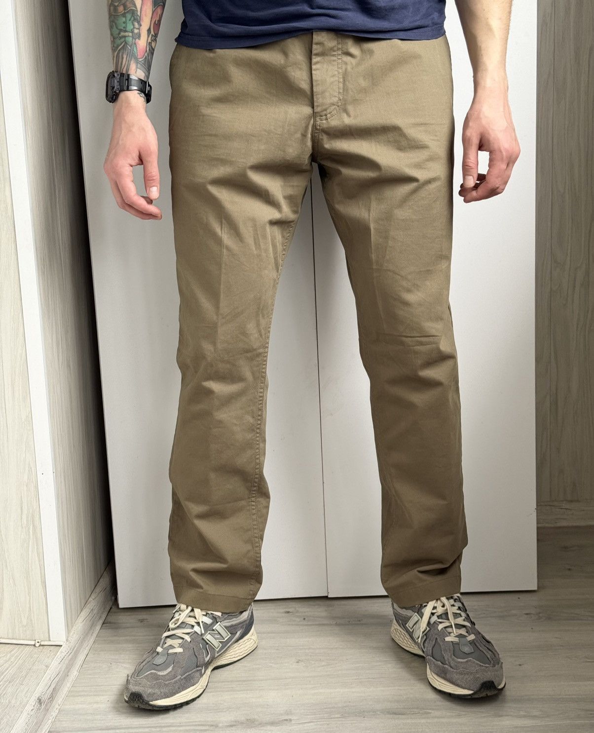SPOKE Spoke Mens Chino Trousers Size 38 Build C Beige Straight leg Size US 38 / EU 54 - 2 Thumbnail