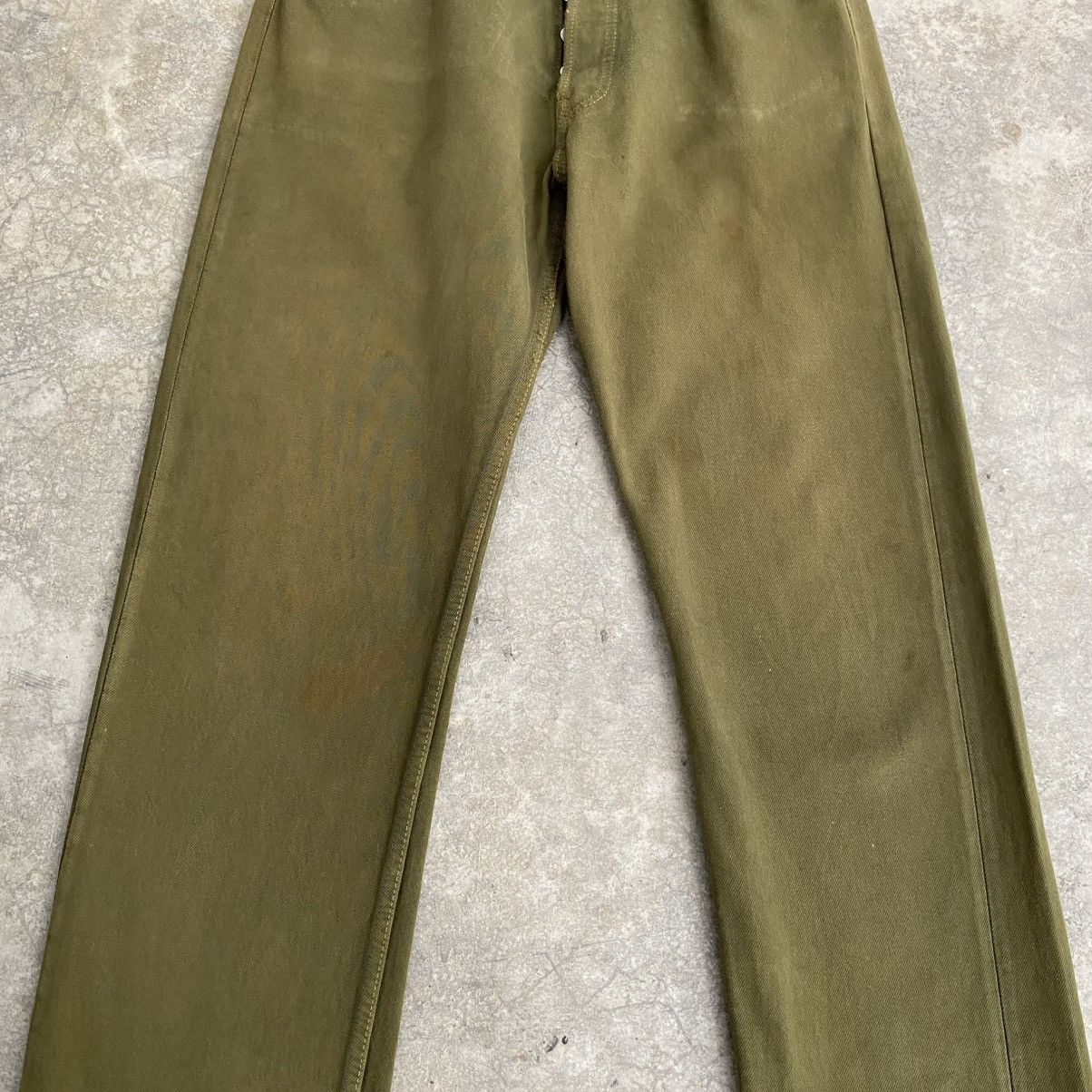 Levi's Vintage Levis 501 Faded Green Overdyed Distressed Jeans Size US 31 - 4 Thumbnail