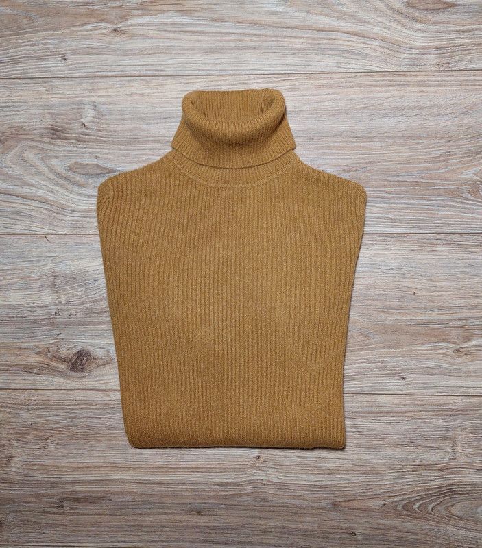 Vintage 100% cashmere sweater turtleneck mustard luxury soft Size S / US 4 / IT 40 - 2 Thumbnail