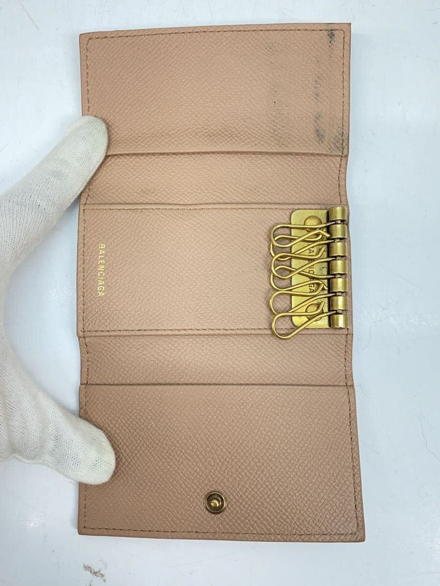 Balenciaga Balenciaga Leather 6-Ring Key Case Pink Beige Size ONE SIZE - 4 Thumbnail