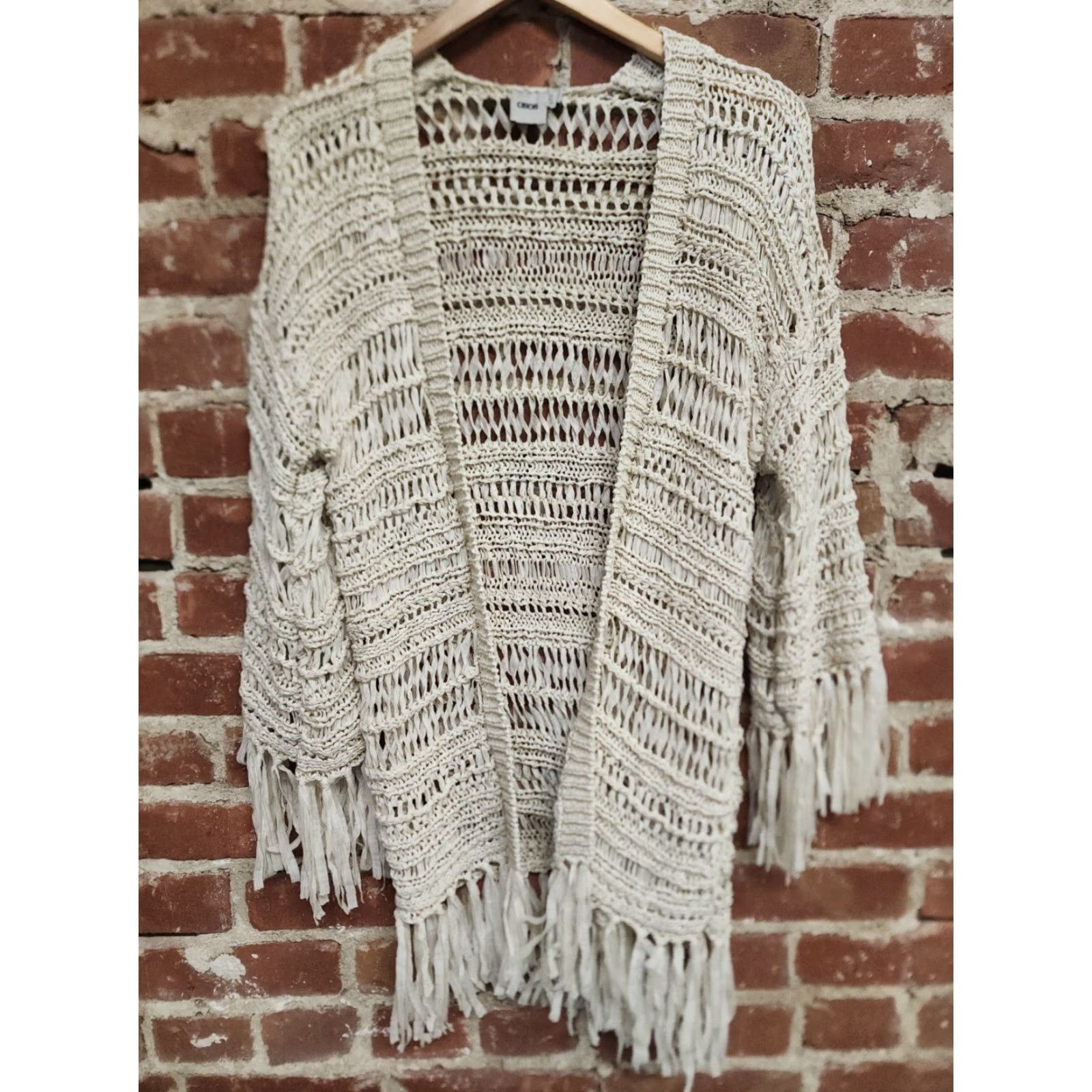 Asos ASOS Womens Beige Knit Cardigan XS Cardigan Women Beige Knit XS Sweater Fall 23.5in Womens Size XS / US 0-2 / IT 36-38 - 2 Thumbnail