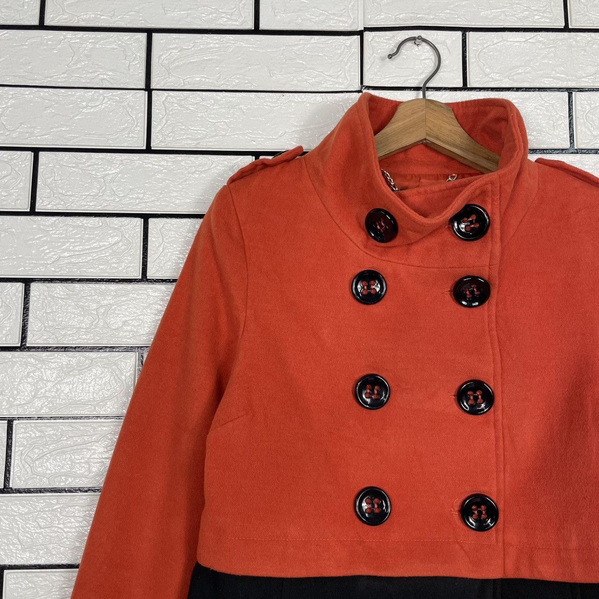 Rinascimento Two Tone Double Breasted Women Coat