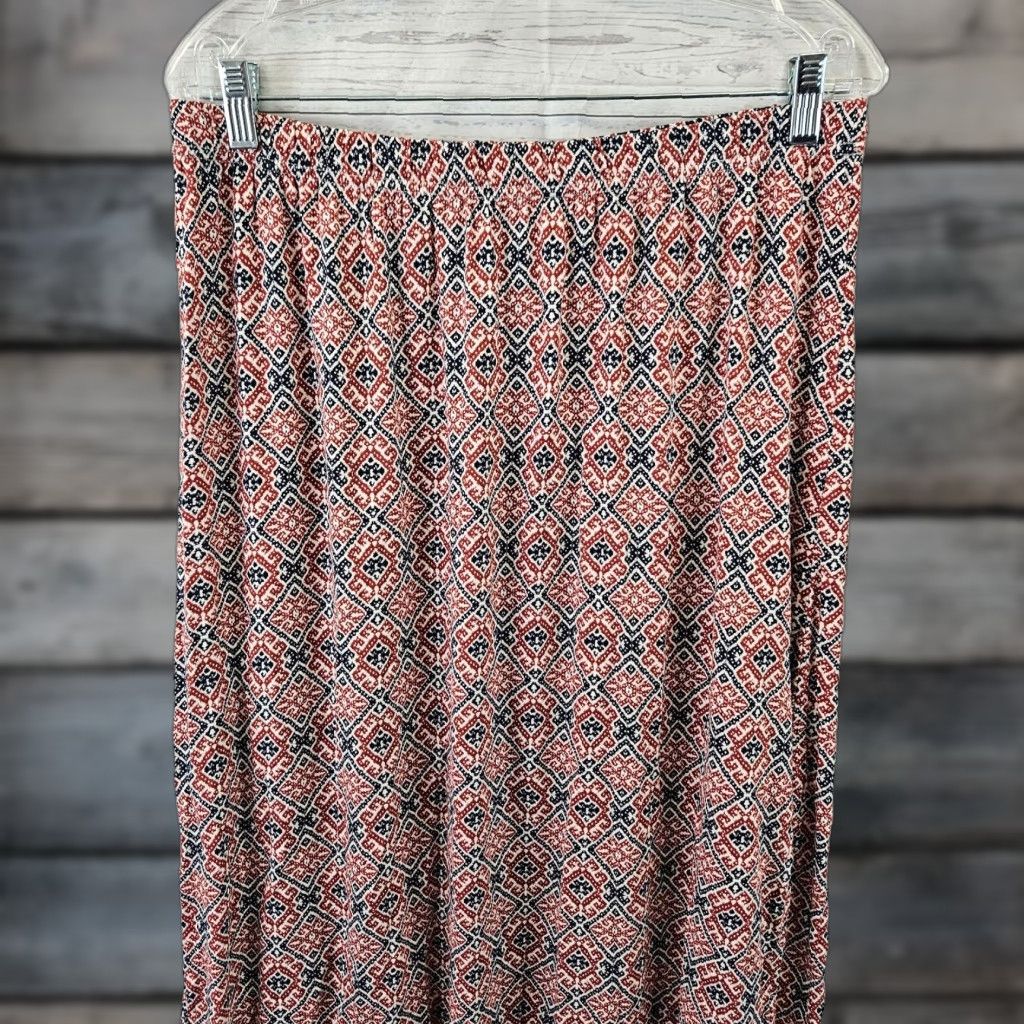 Vintage CJ Banks Womens Skirt Printed Sz X Black Rust Pull On Rayon Blend Size 40" / US 18 - 1 Thumbnail