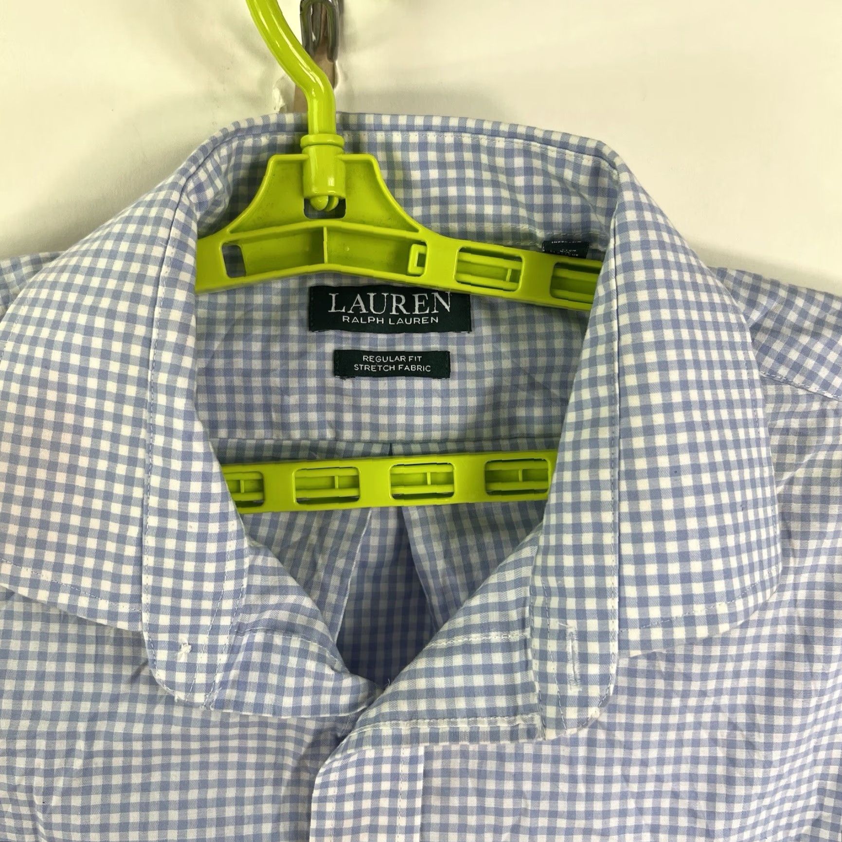 Ralph Lauren Lauren Ralph Lauren Shirt Adult XL Blue Check Button-Up Stretch Mens Size US XL / EU 56 / 4 - 4 Thumbnail