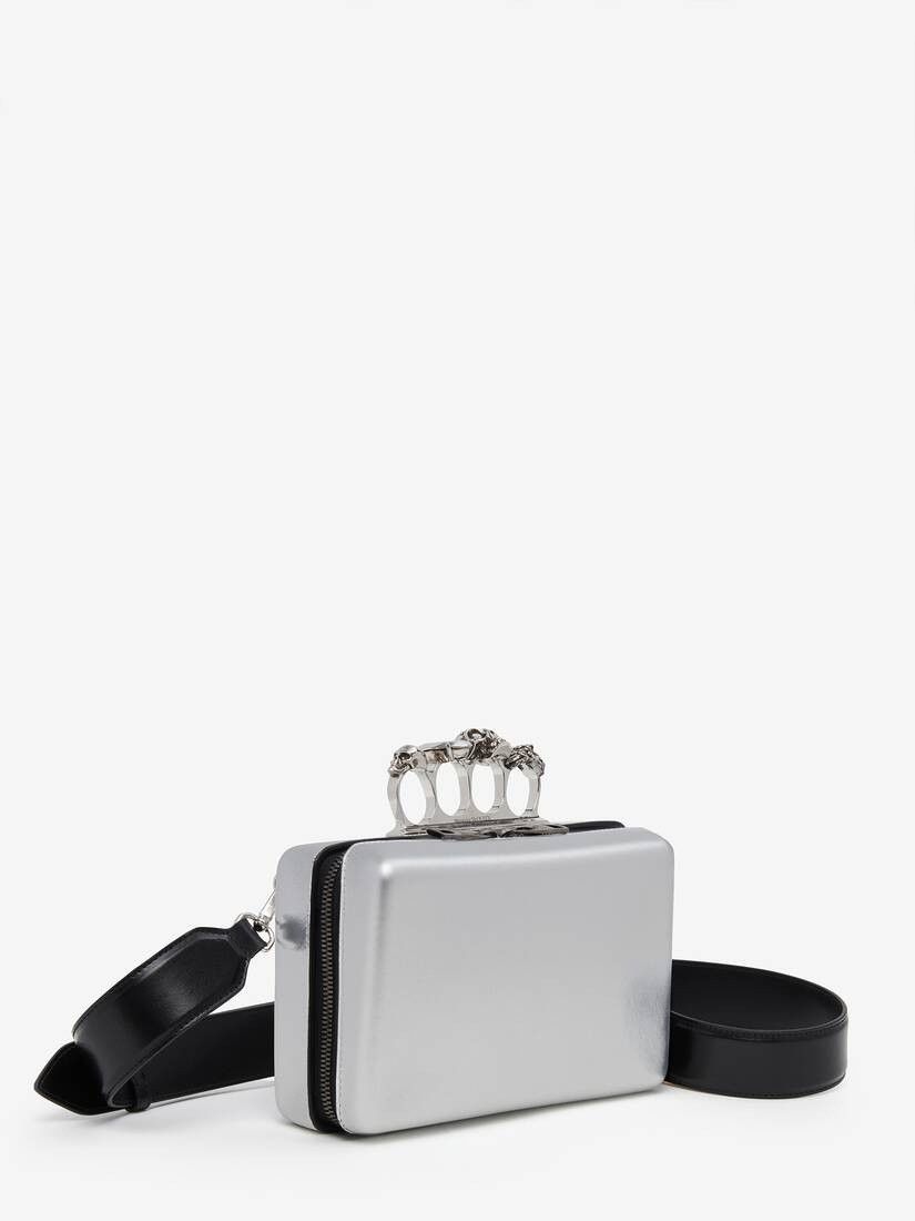 Alexander McQueen o1w1db10725 Size:OS/The knuckle Twisted Clutch in Silver Size ONE SIZE - 5 Thumbnail