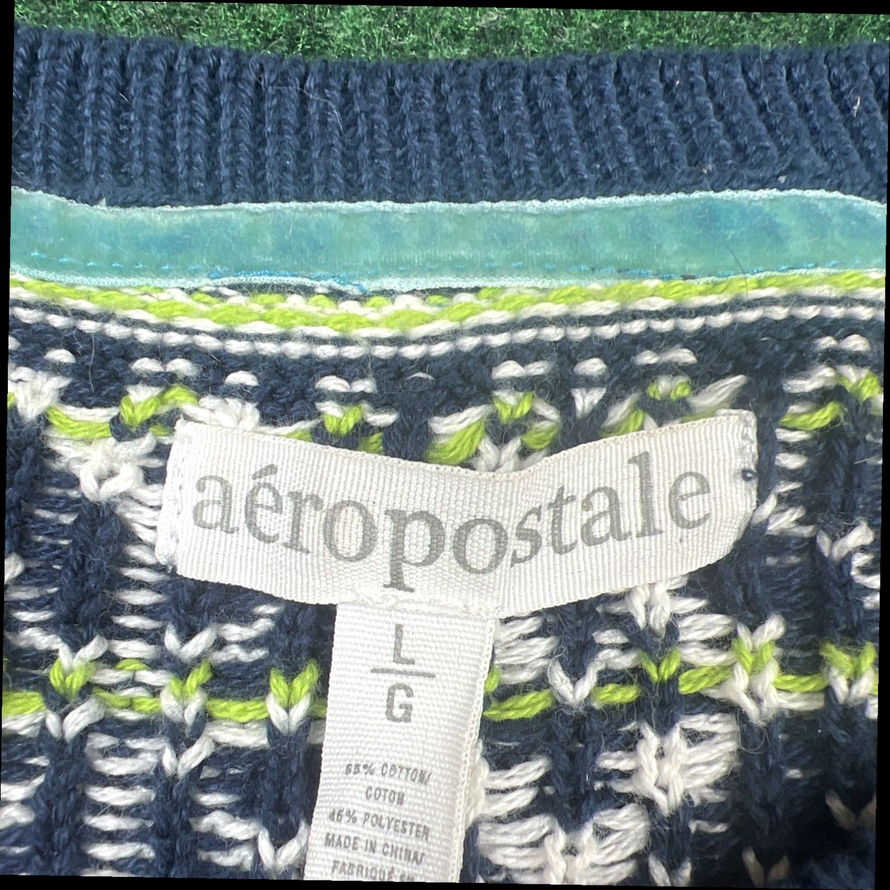 Vintage Aeropostale Size L Women’s knitted blue Sweater Size L / US 10 / IT 46 - 2 Thumbnail